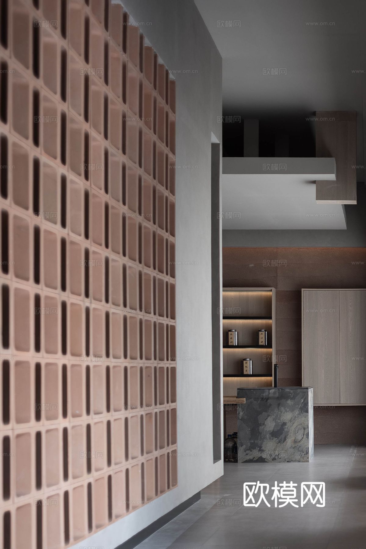 新中式茶室 餐厅效果效果图下载（渲染图1）