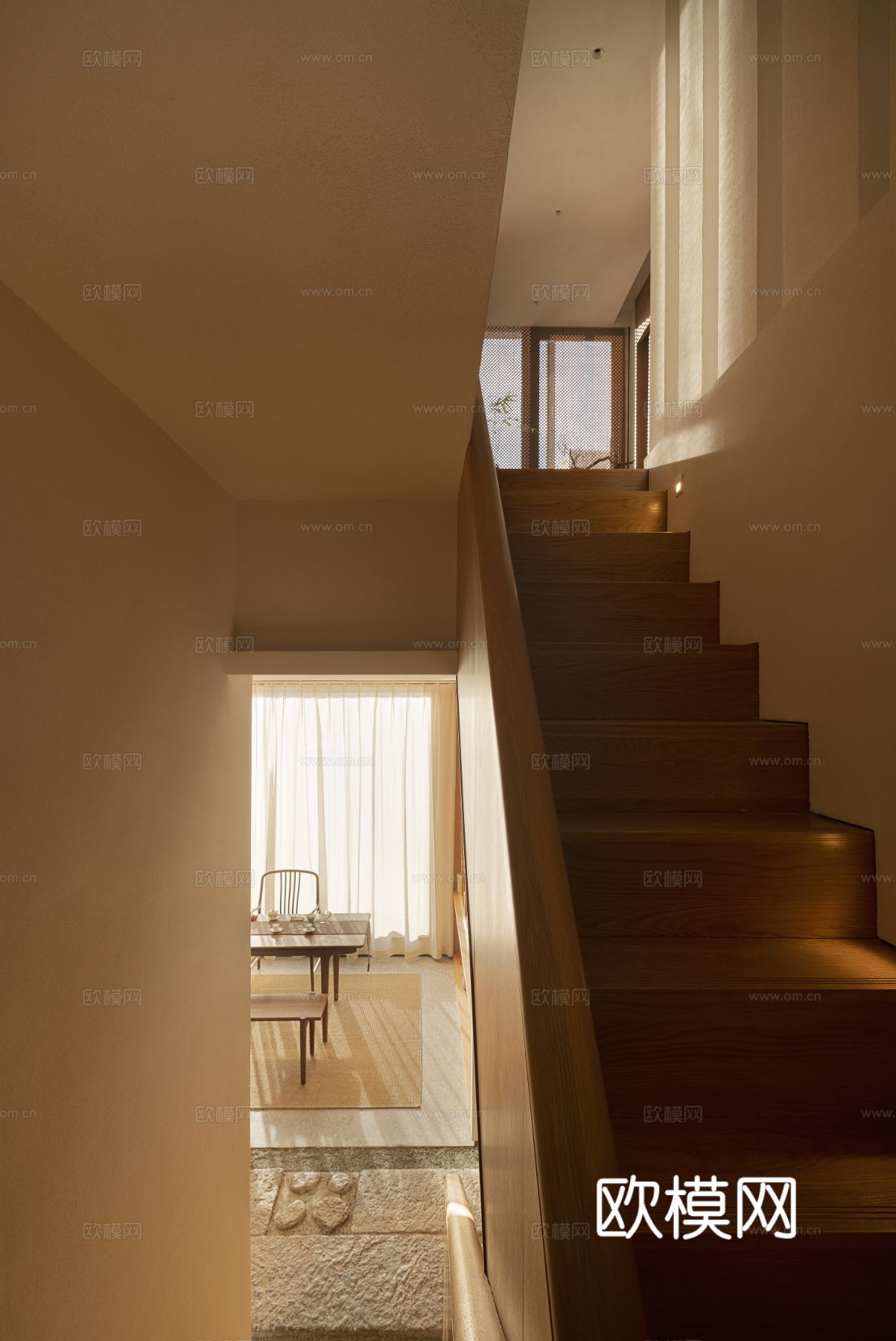 新中式茶室设计 餐厅效果图下载（渲染图2）