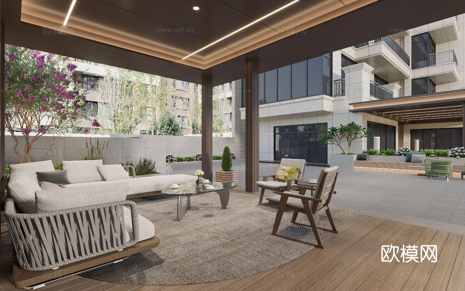 宋式新中式大平层家装风格效果图下载（渲染图11）