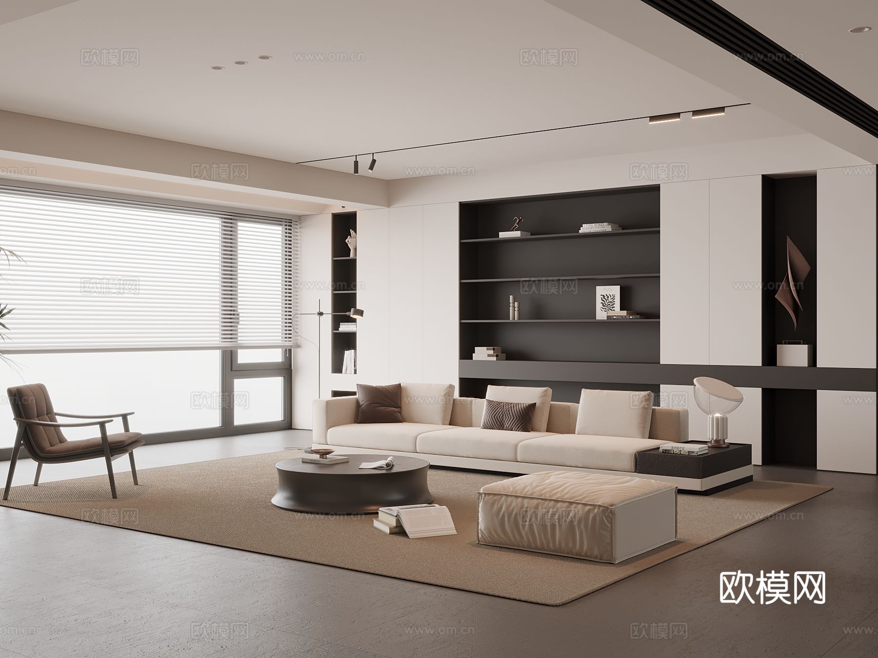 现代客厅 沙发茶几组合3d模型