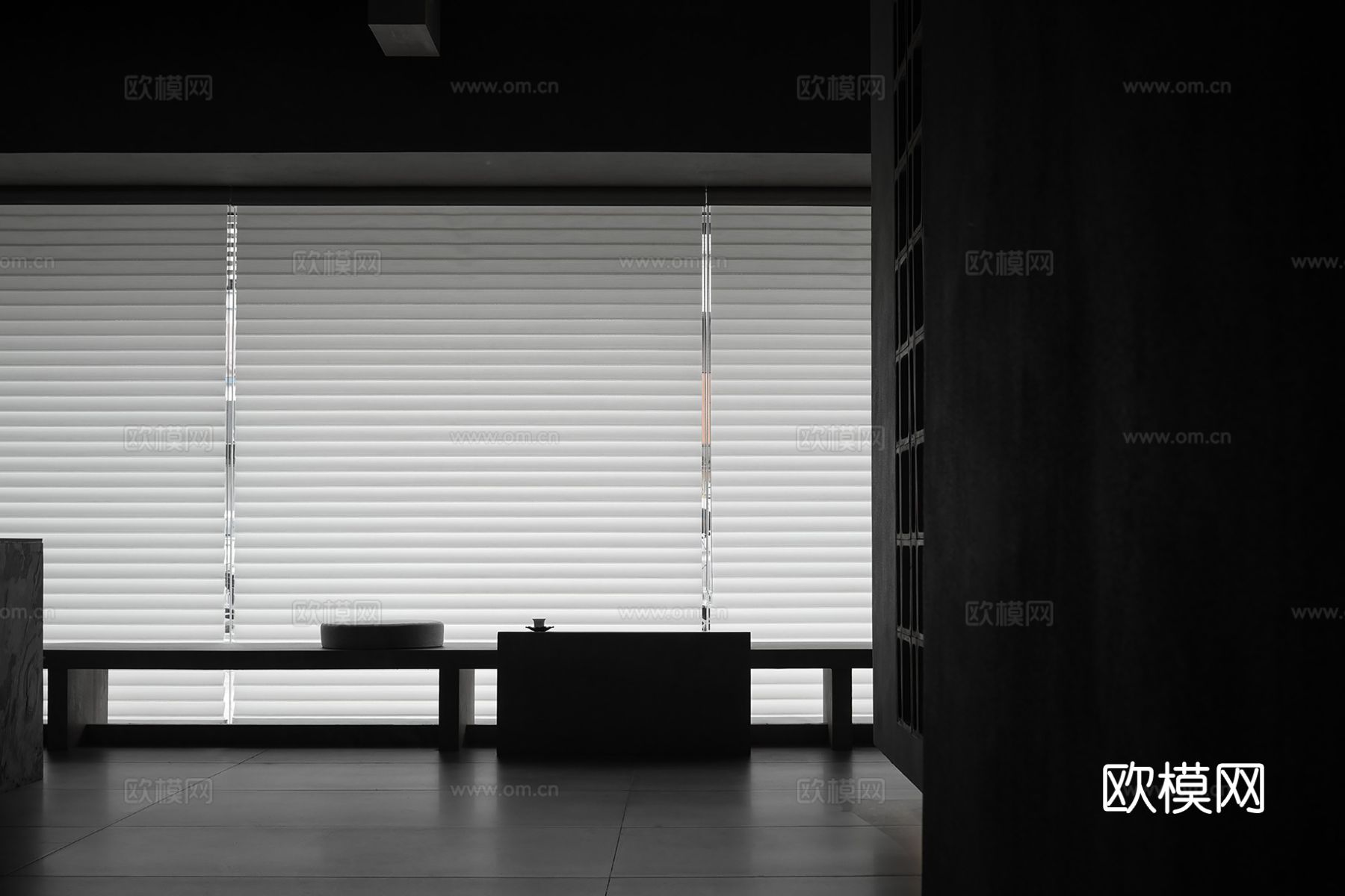 新中式茶室 餐厅效果效果图下载（渲染图2）