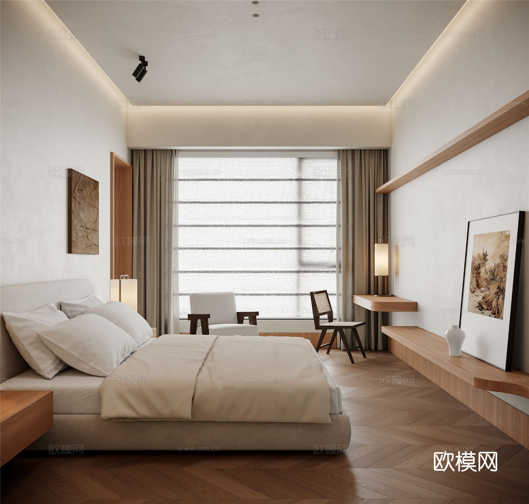 宋式新中式大民宿设计风格效果图下载（渲染图2）