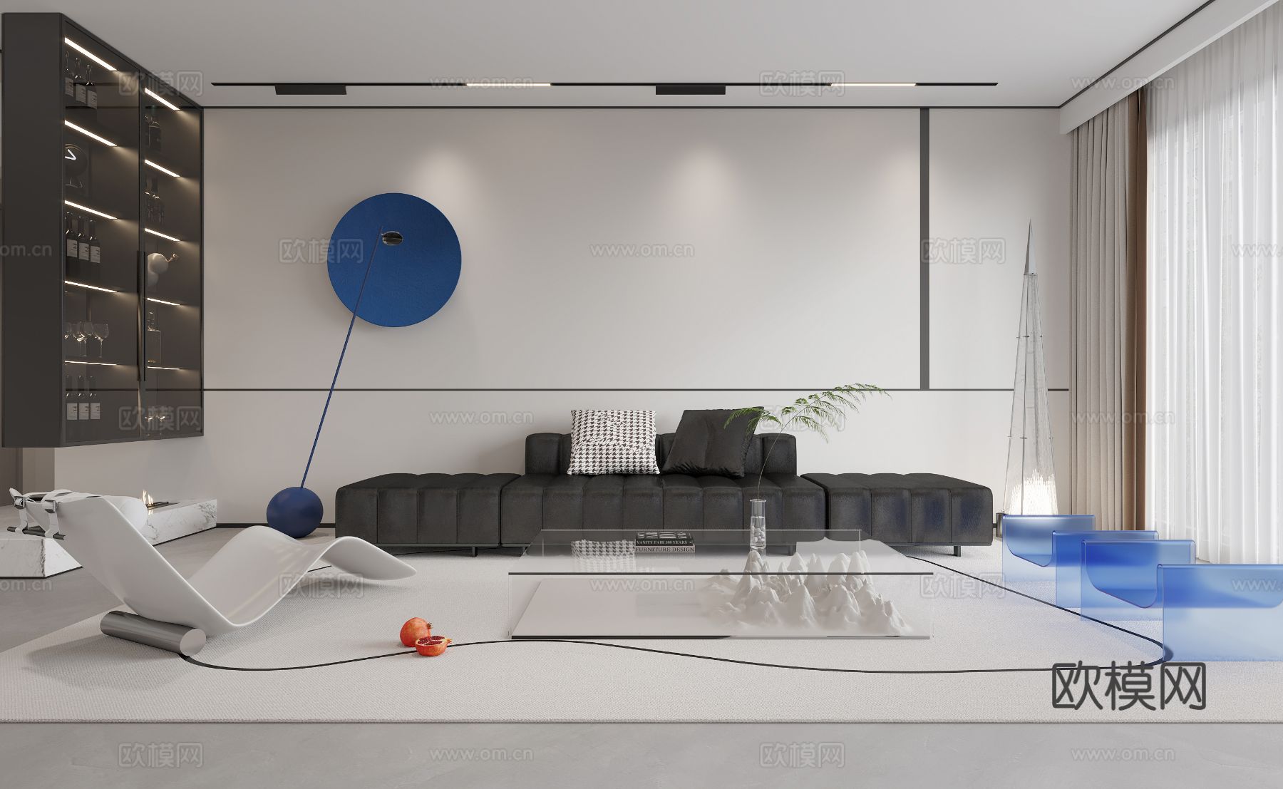 宋式新中式大平层家装风格效果图下载（渲染图5）