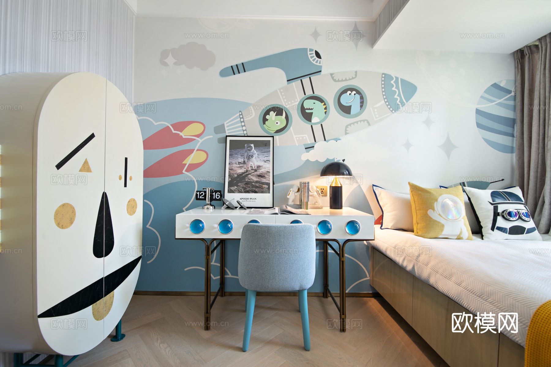 意式现代家装设计 客厅卧室效果图下载（渲染图4）