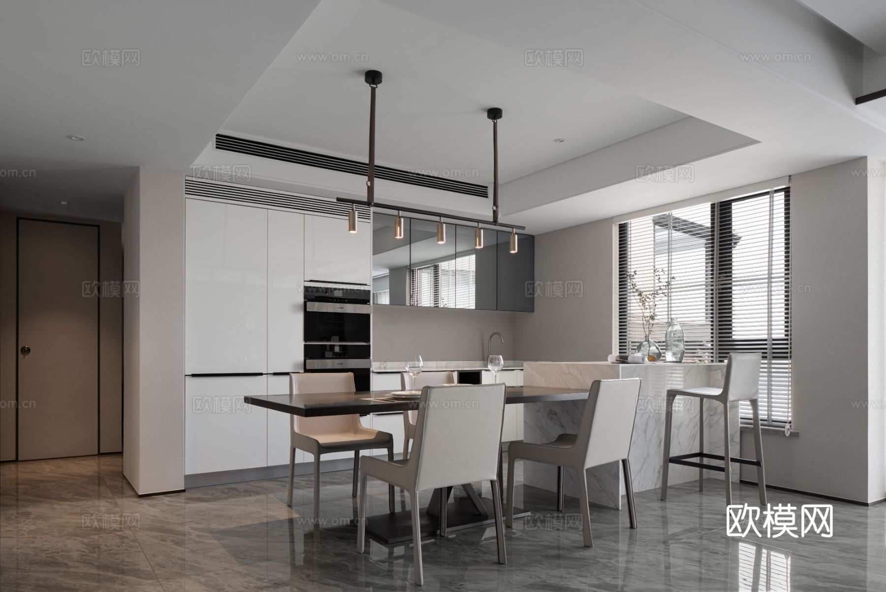 意式现代家装设计 客厅卧室效果图下载（渲染图6）