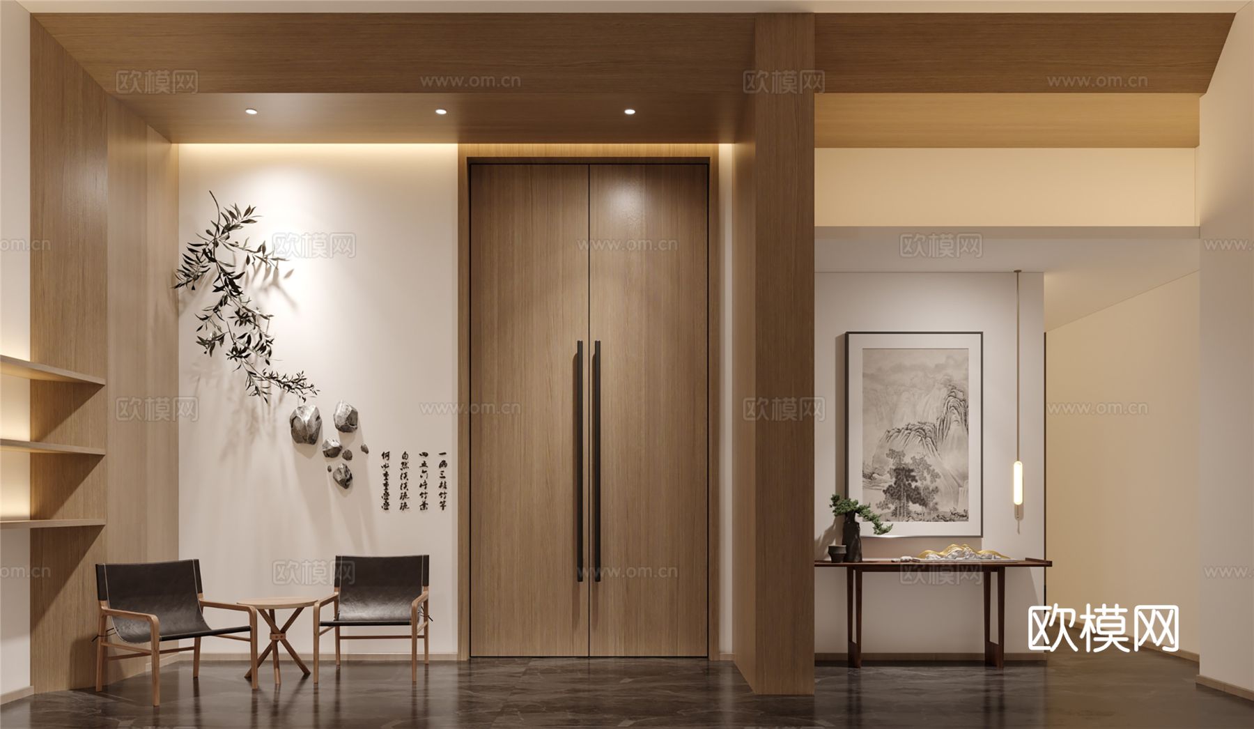 宋式禅意家装风格 餐厅效果图下载（渲染图2）