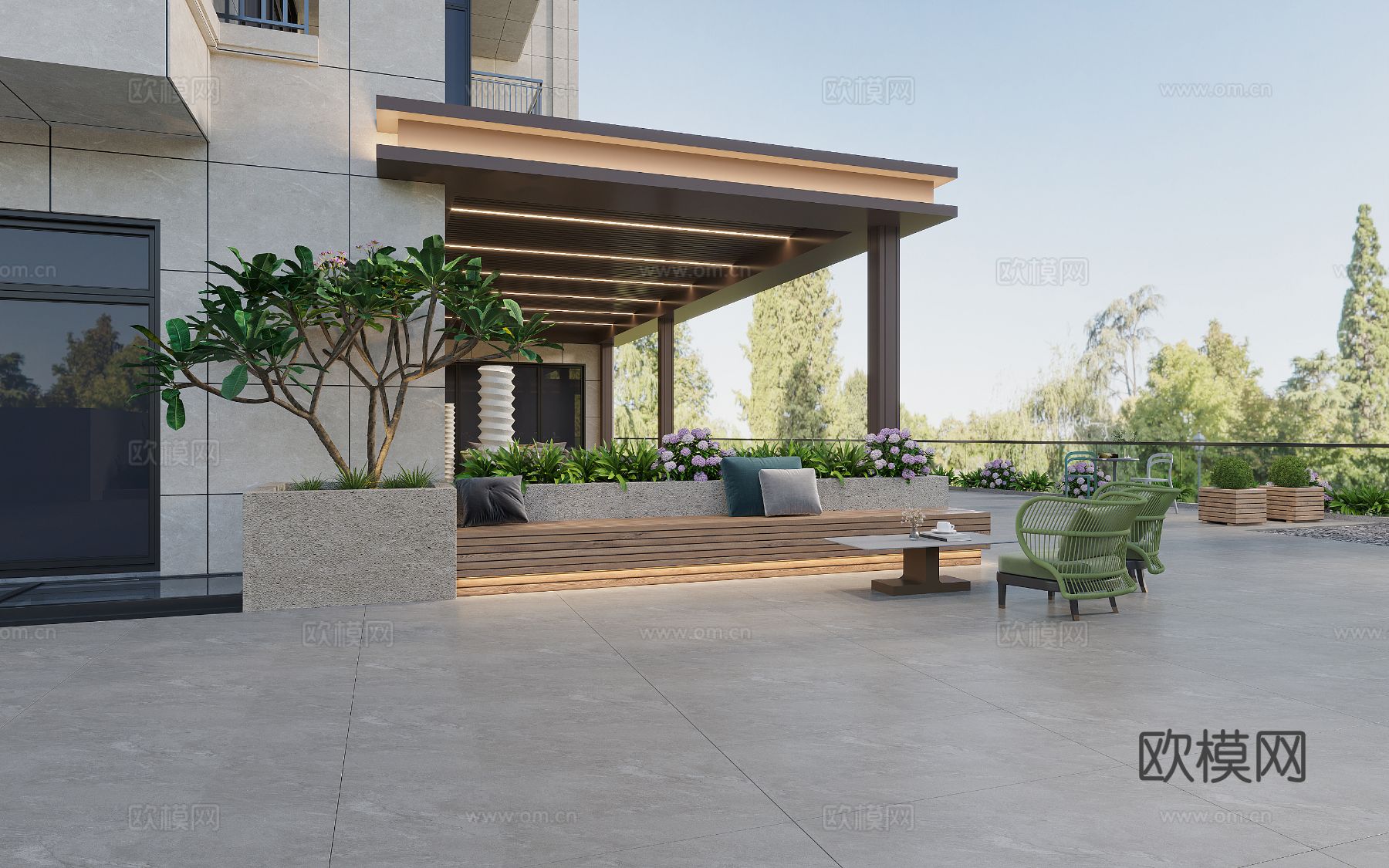 宋式新中式大平层家装风格效果图下载（渲染图9）