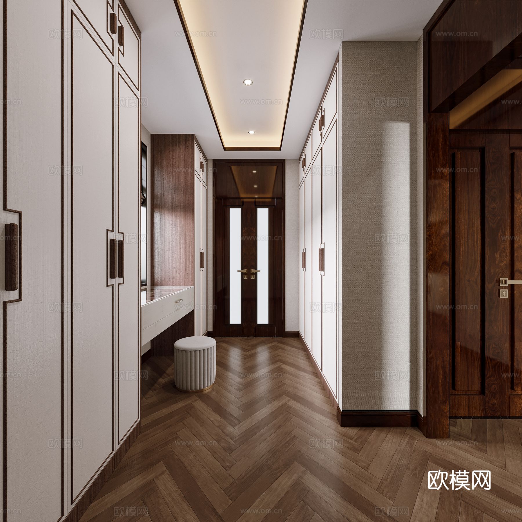 宋式新中式大平层家装风格效果图下载（渲染图5）