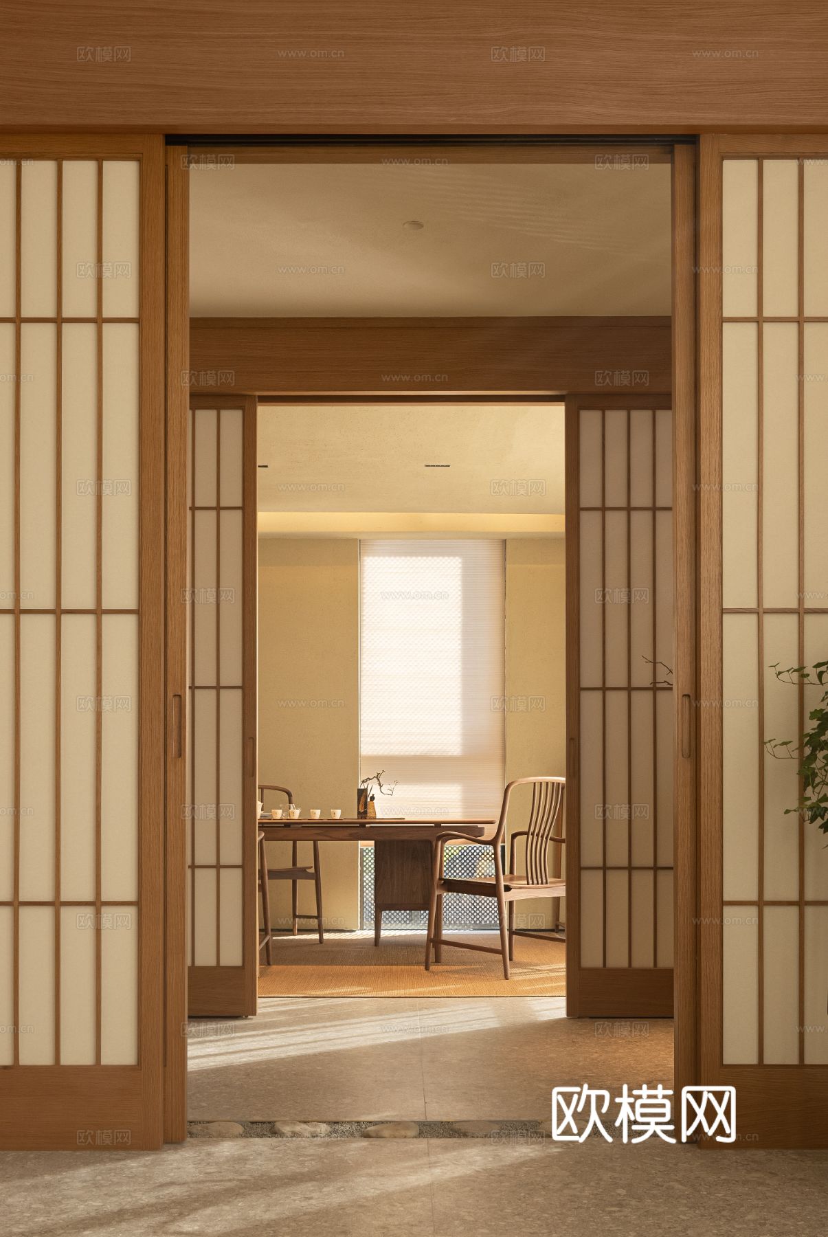 新中式茶室设计 餐厅效果图下载（渲染图8）