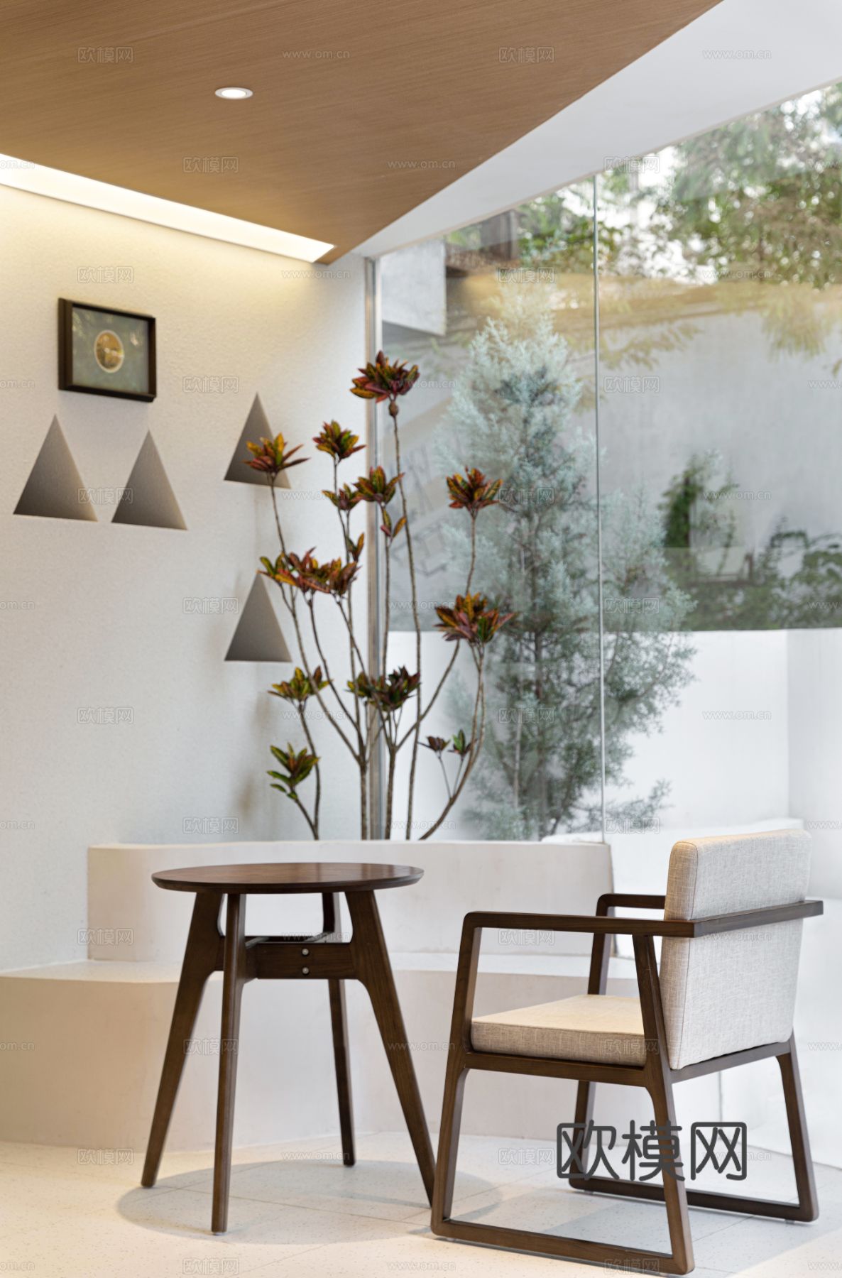 新中式茶室设计 餐厅效果图下载（渲染图4）