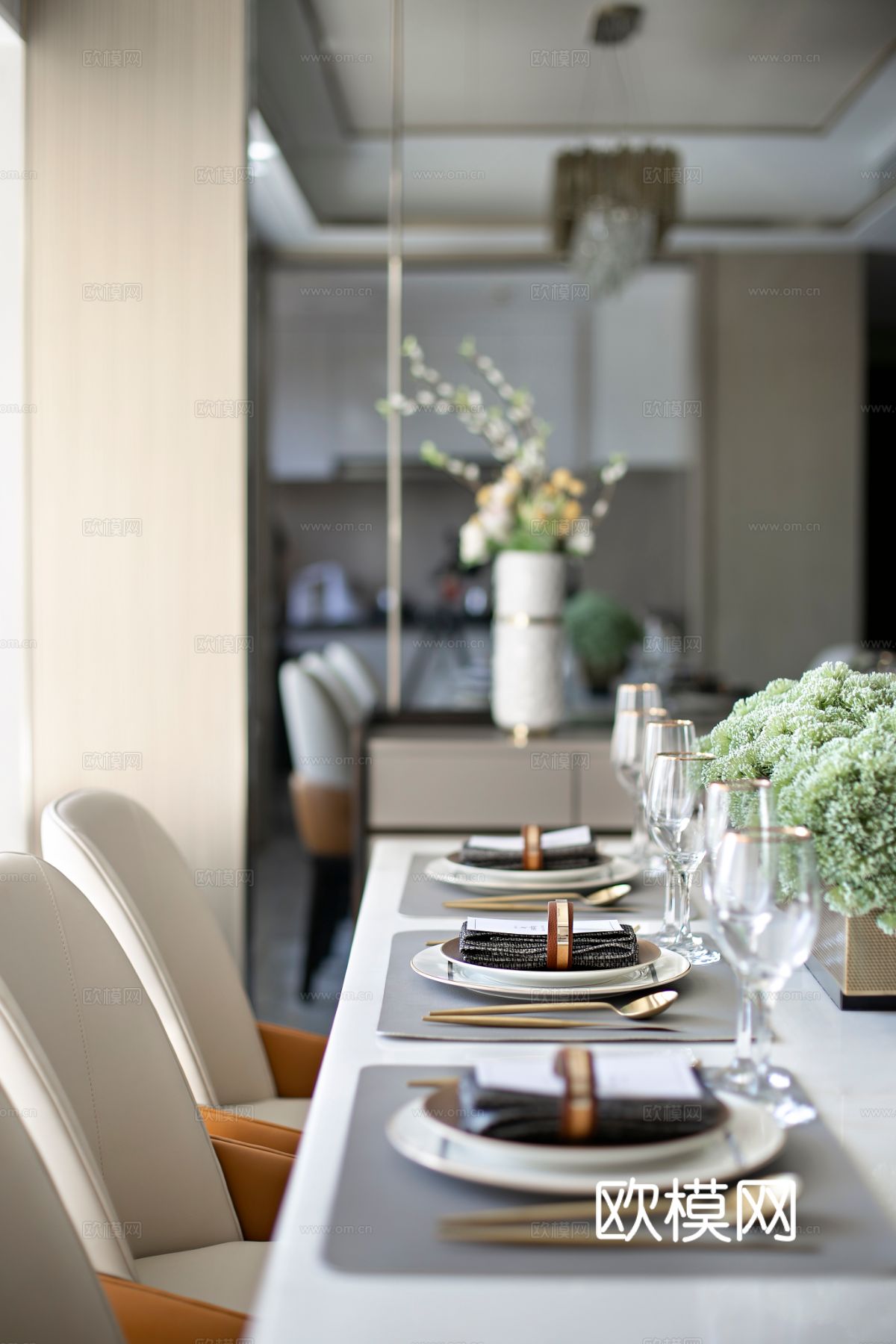 意式现代家装设计 客厅卧室效果图下载（渲染图2）