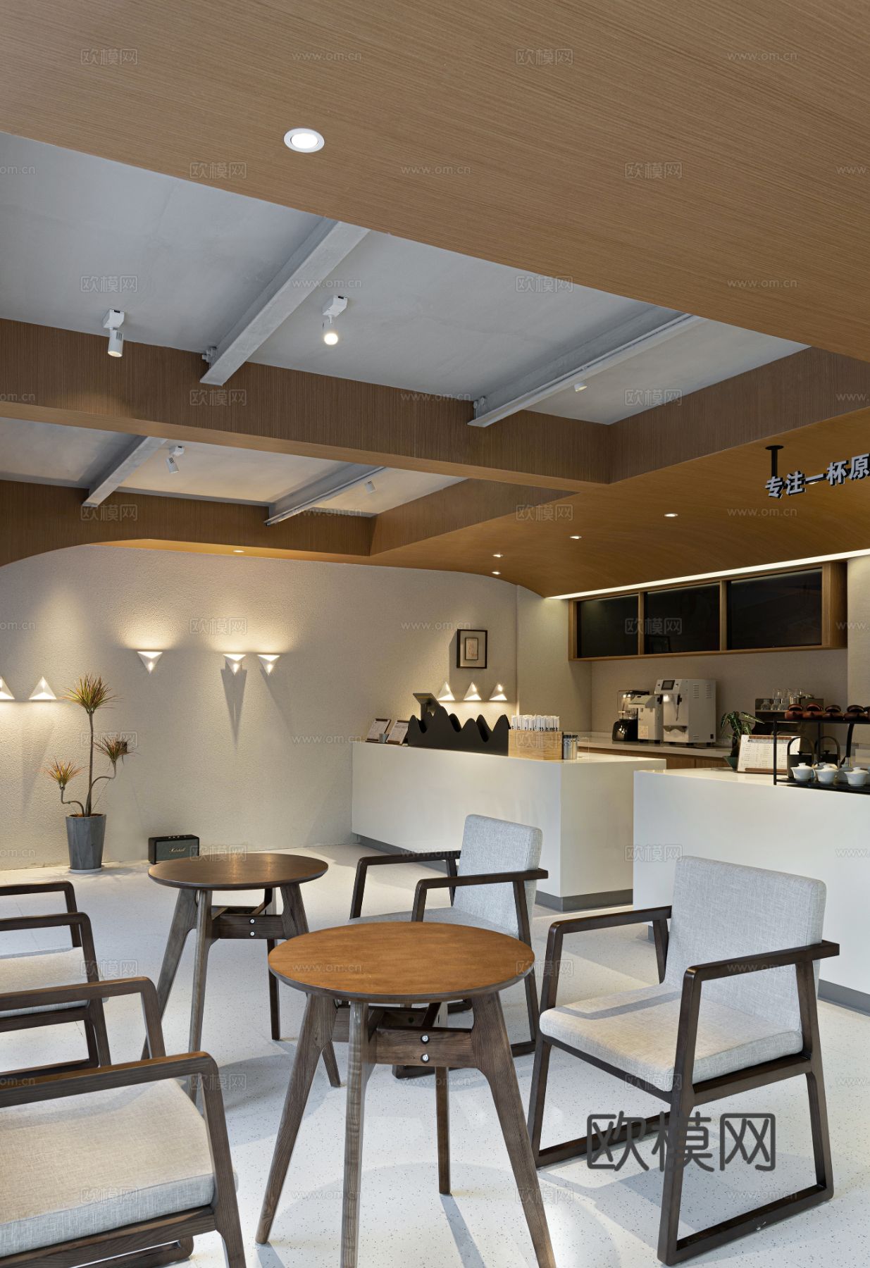 新中式茶室设计 餐厅效果图下载（渲染图5）