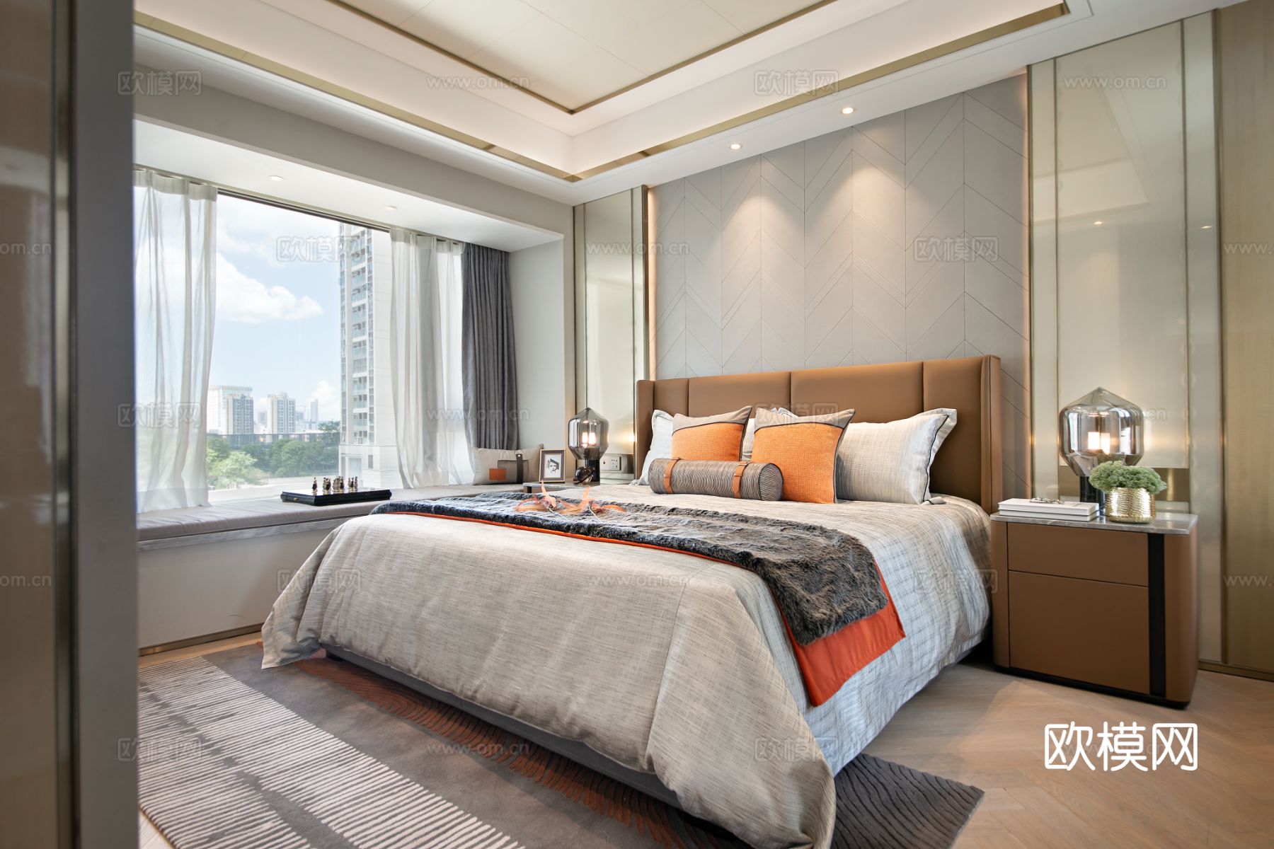 意式现代家装设计 客厅卧室效果图下载（渲染图7）