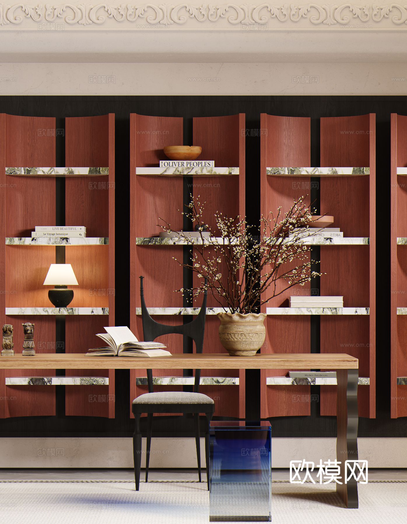 中古风地下室 茶室效果图下载（渲染图6）