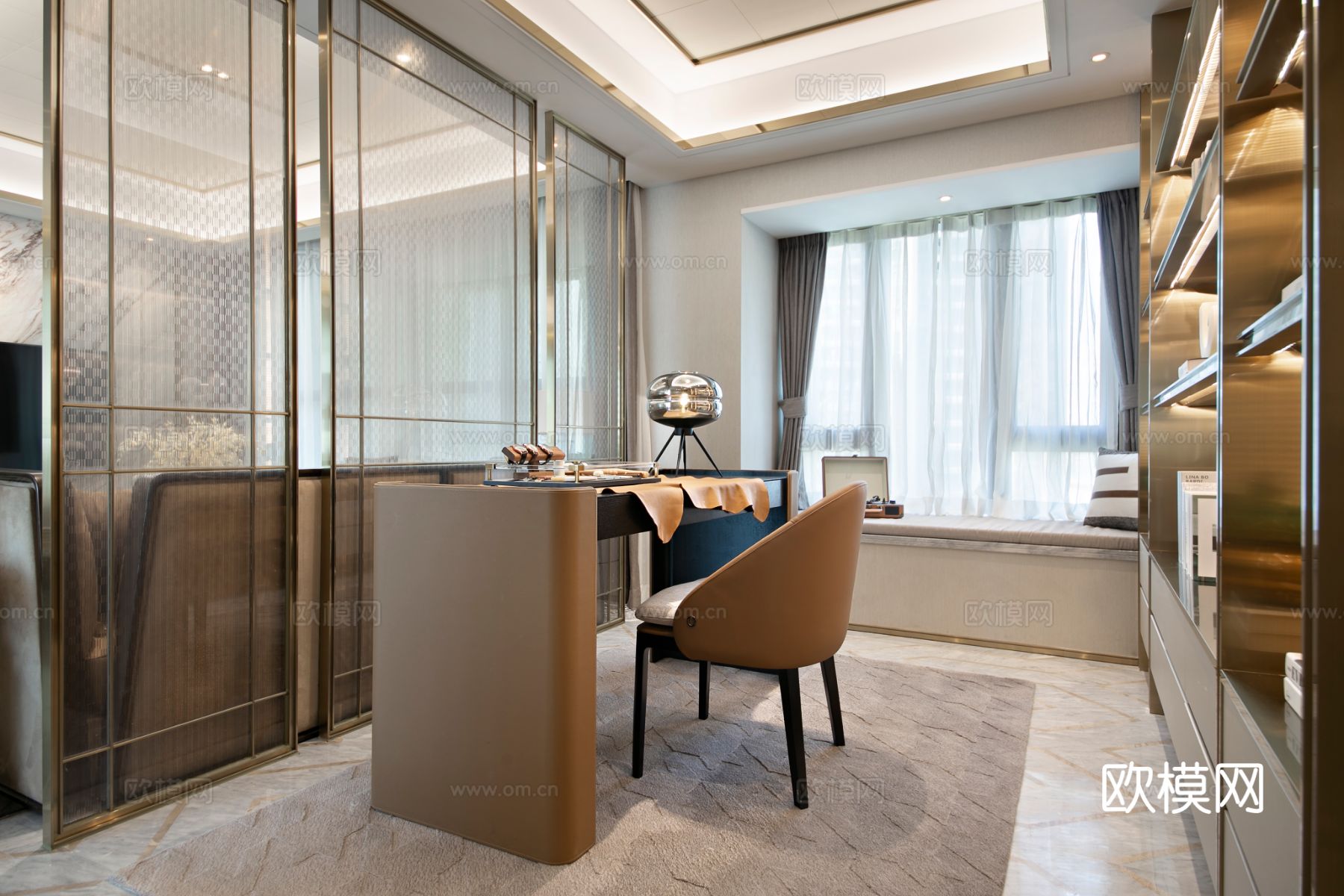 意式现代家装设计 客厅卧室效果图下载（渲染图5）