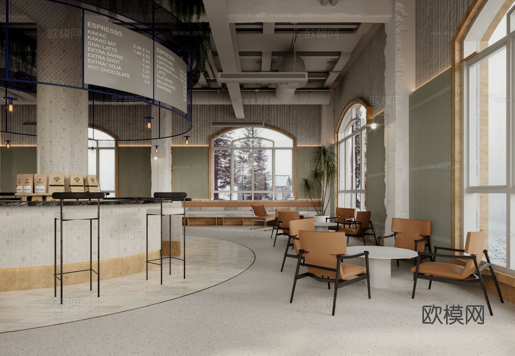 侘寂风茶楼设计效果图下载（渲染图6）