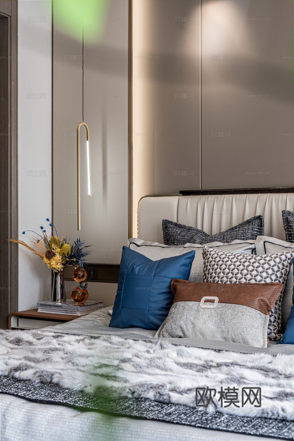 意式现代家装设计 客厅卧室效果图下载（渲染图5）