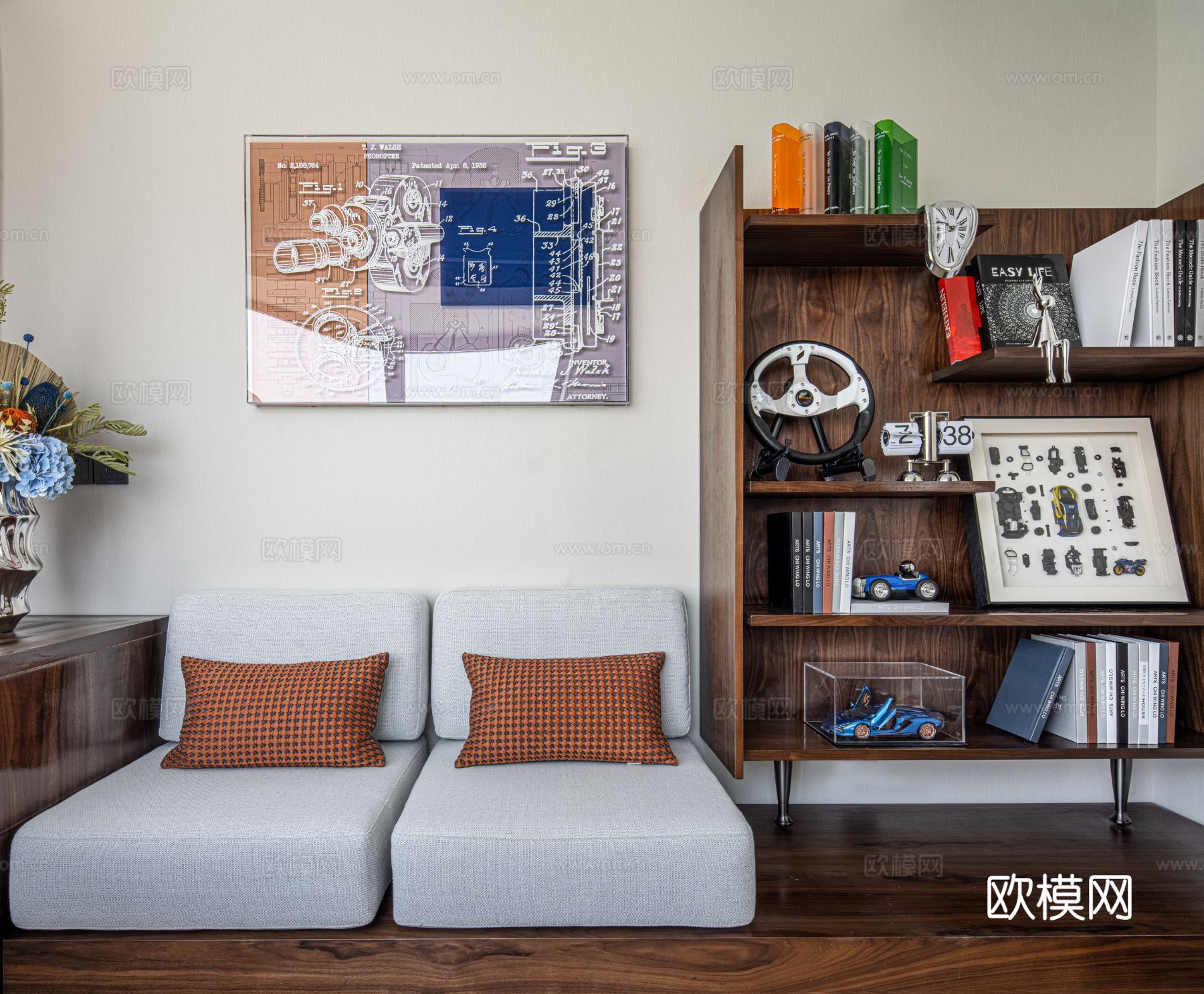 意式现代家装设计 客厅卧室效果图下载（渲染图8）