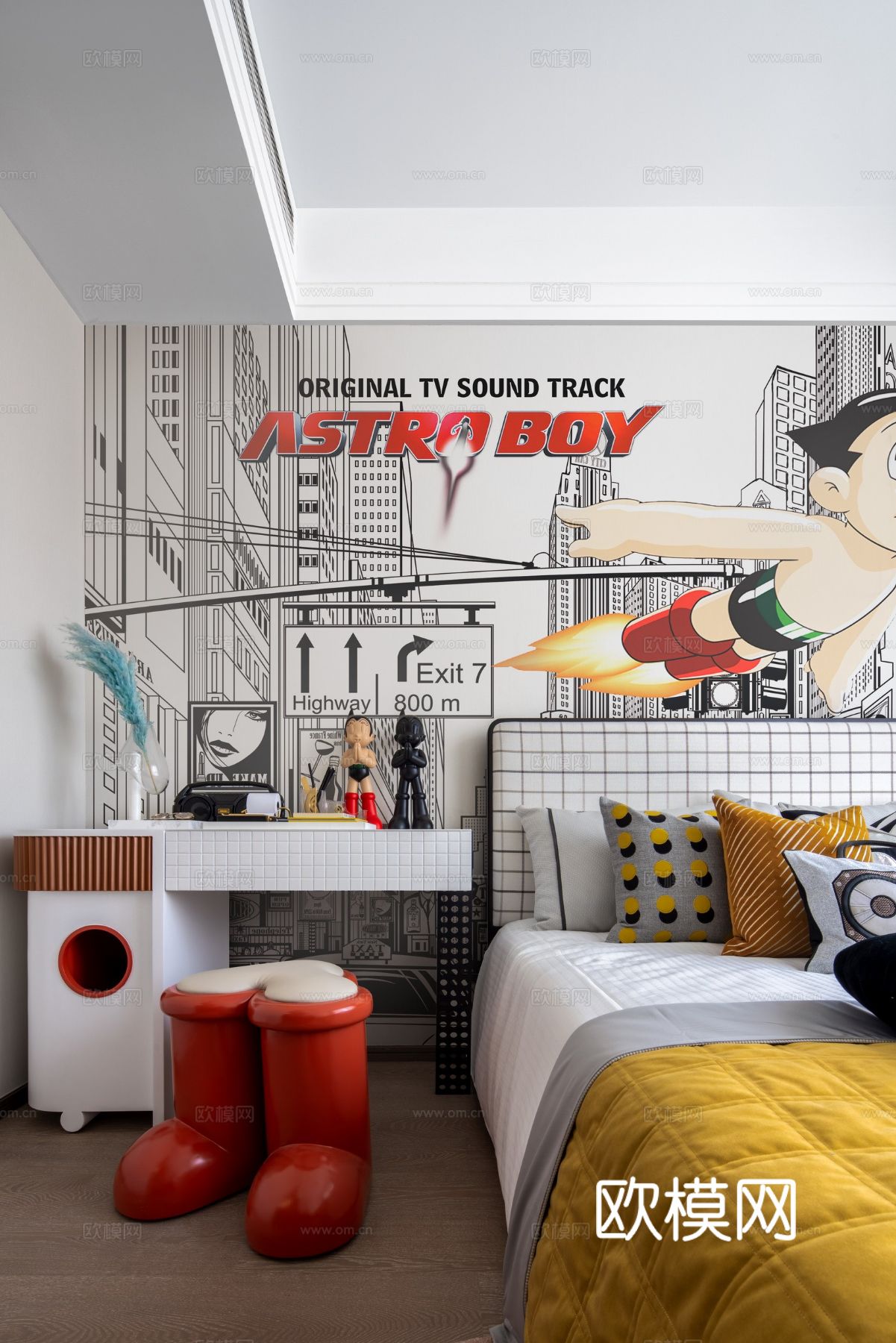 意式现代家装设计 客厅卧室效果图下载（渲染图7）