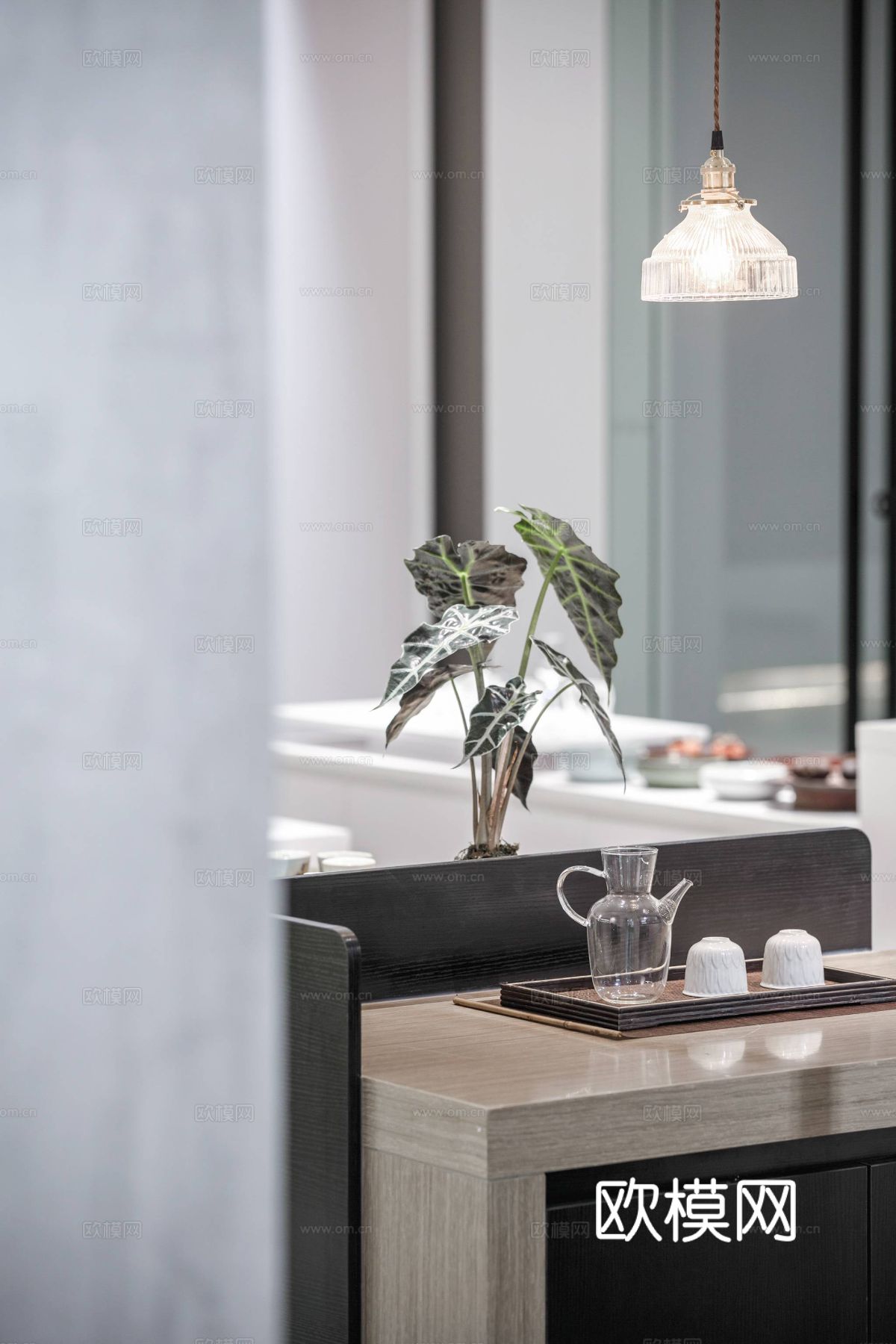 新中式茶室 餐厅效果图下载（渲染图7）