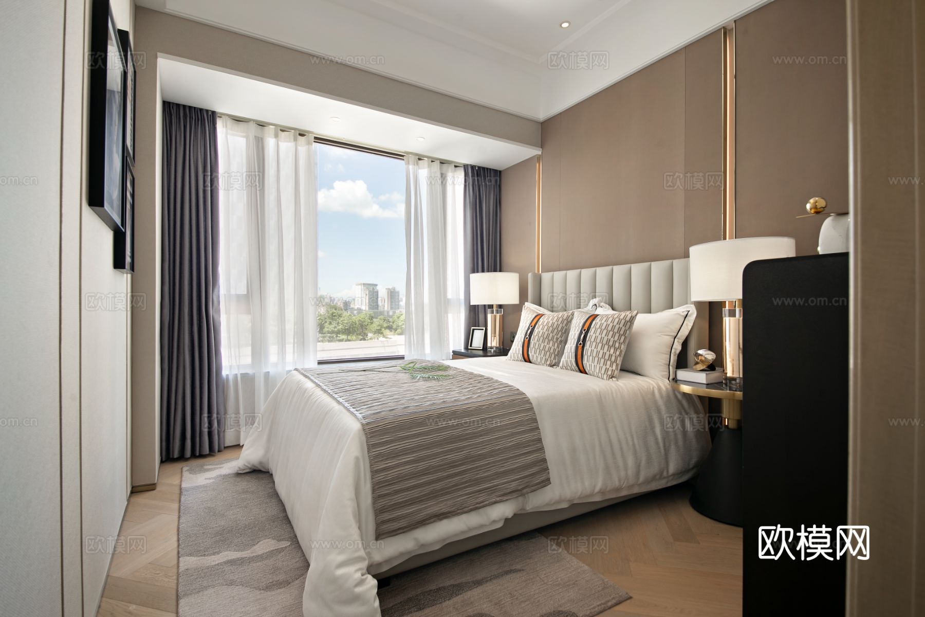 意式现代家装设计 客厅卧室效果图下载（渲染图14）