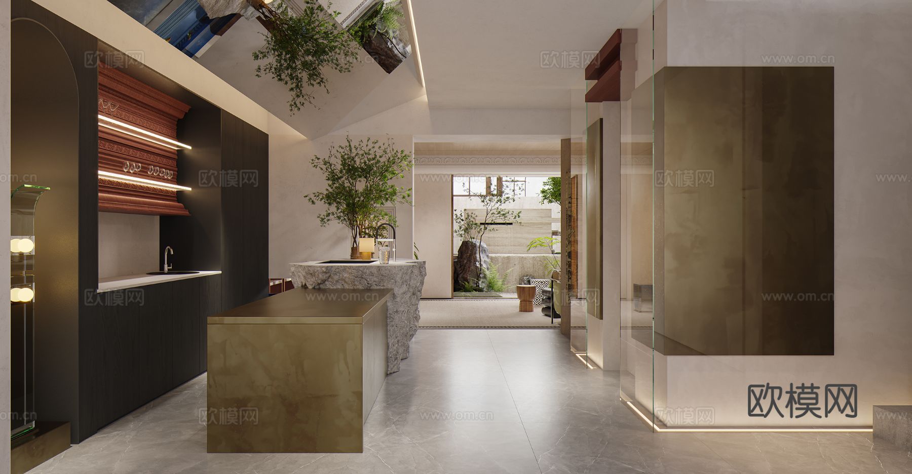 中古风地下室 茶室效果图下载（渲染图5）