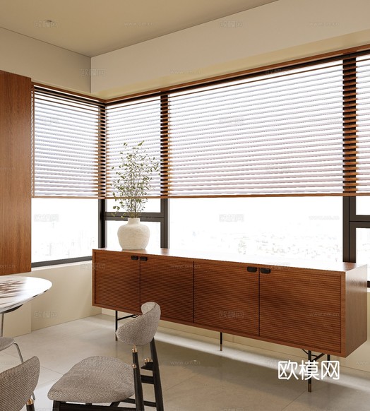 中古風(fēng)家裝效果客廳臥室大平層效果圖下載(渲染圖7)