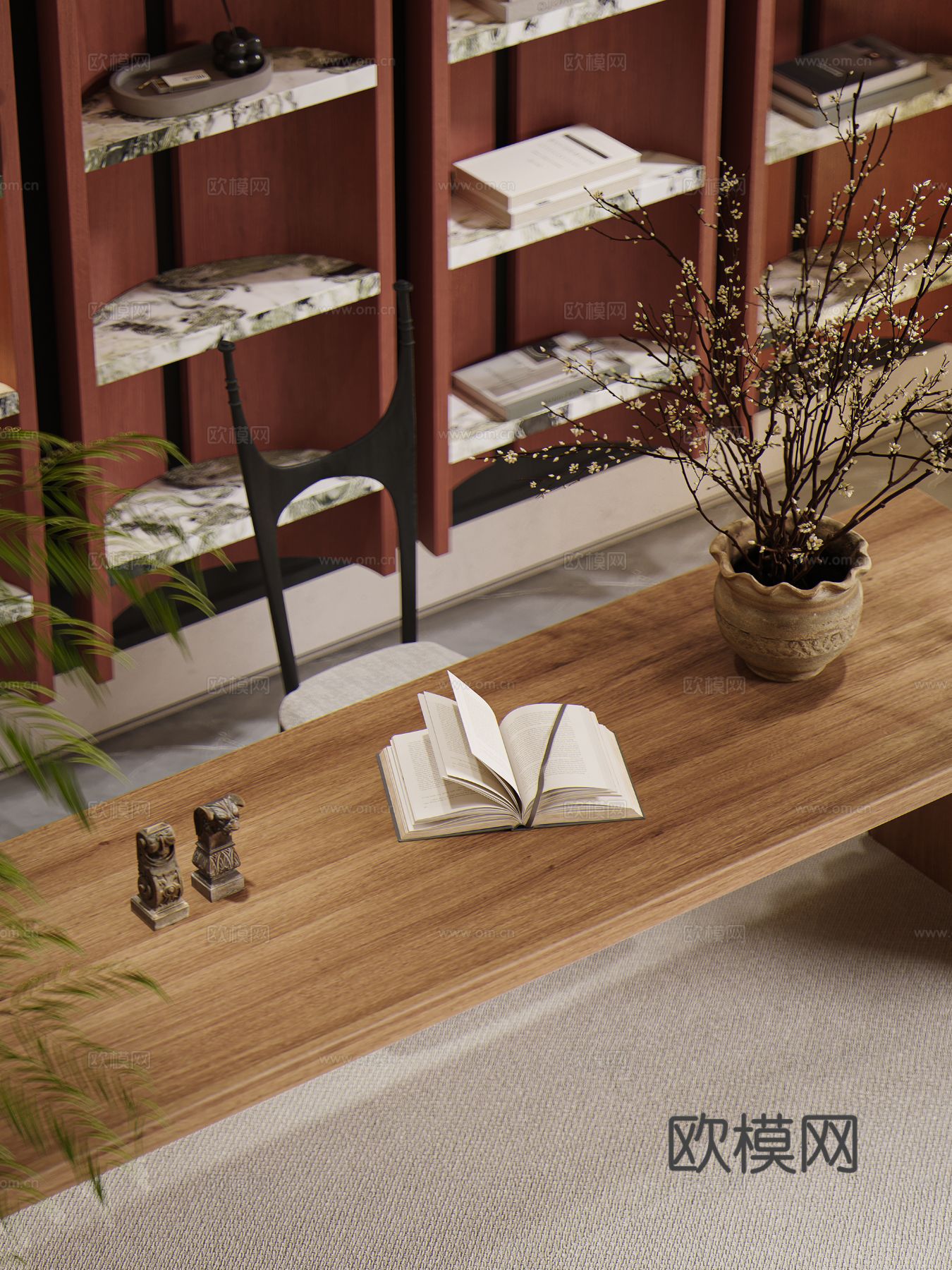 中古风地下室 茶室效果图下载（渲染图10）