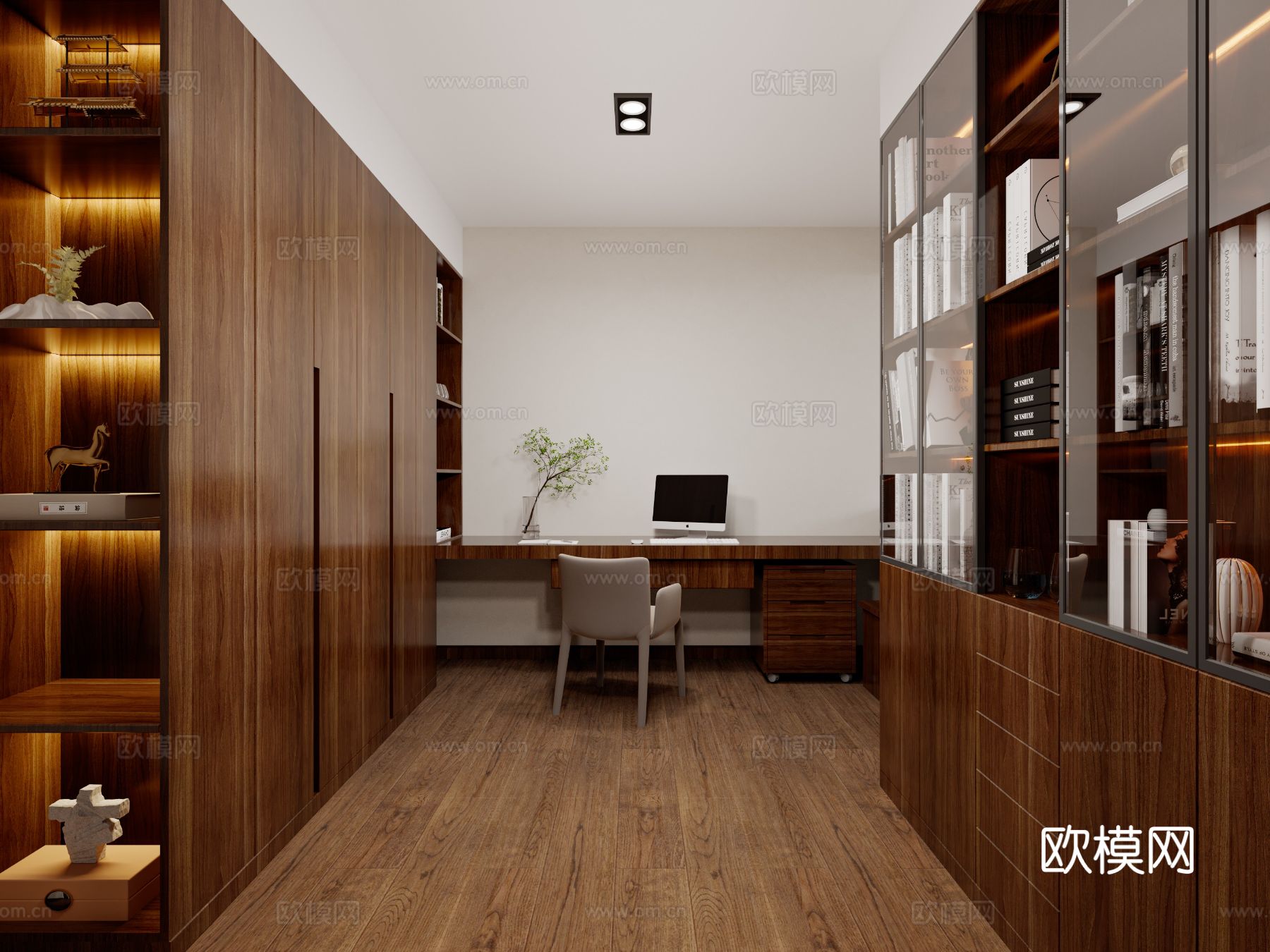 宋式新中式大平层家装效果图下载（渲染图2）