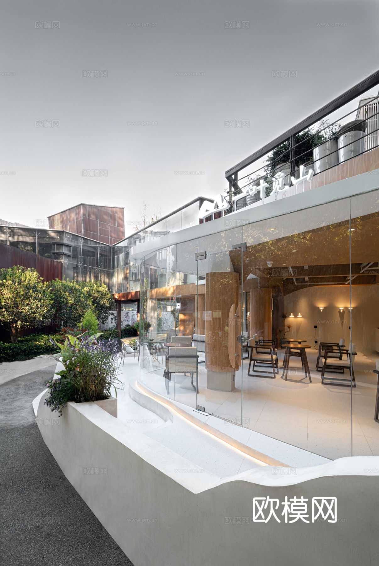 新中式茶室设计 餐厅效果图下载（渲染图6）