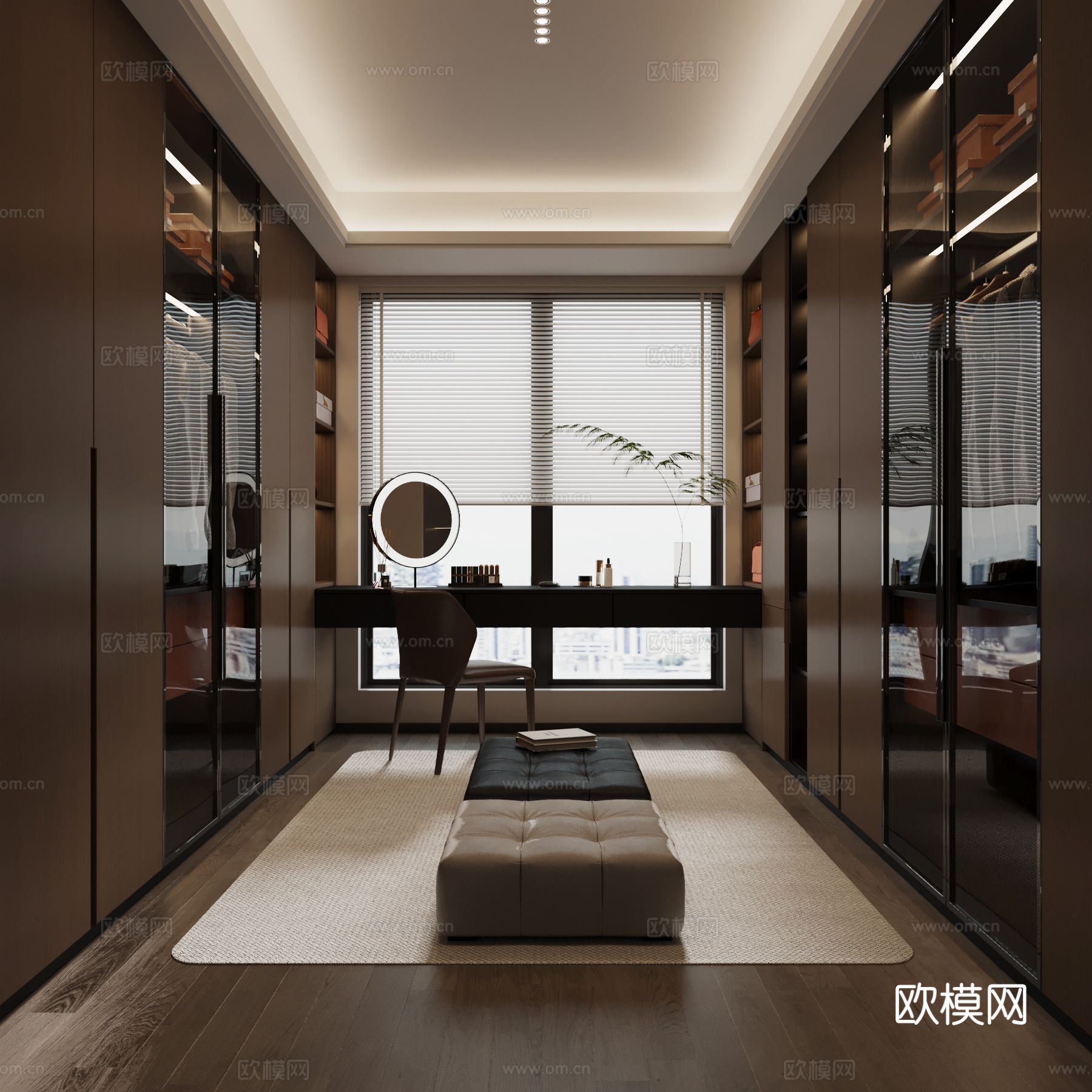 现代意式衣帽间 衣柜3d模型