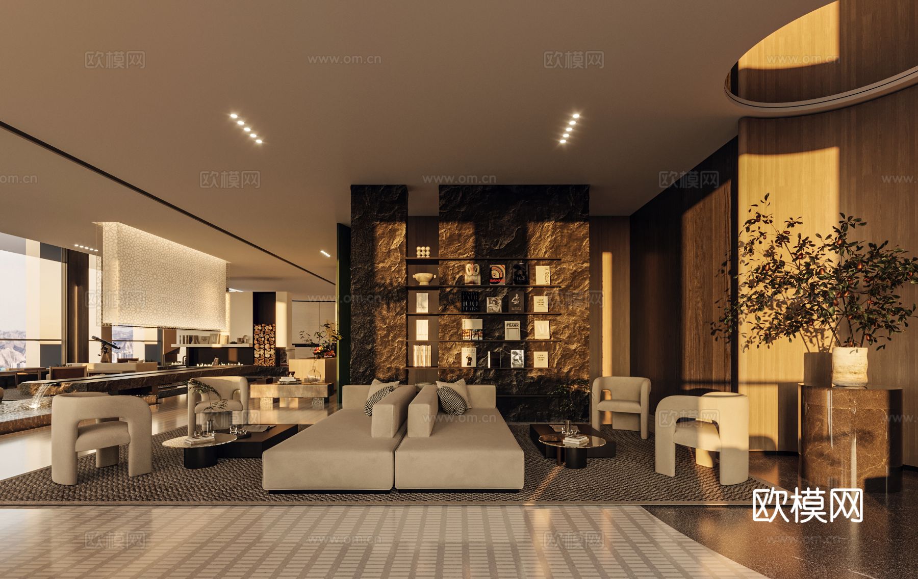 酒店民宿设计效果图下载（渲染图1）