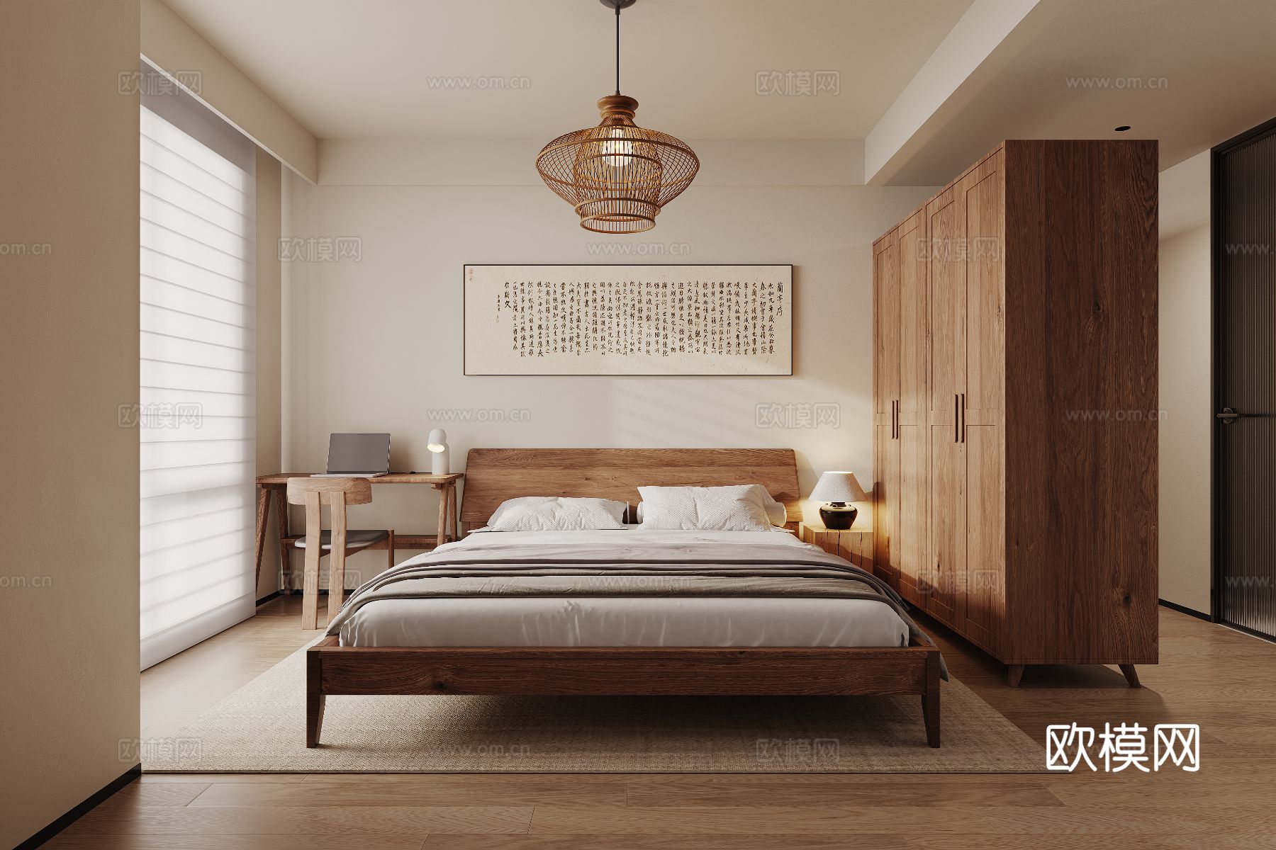 宋式新中式大平层家装风格效果图下载（渲染图4）