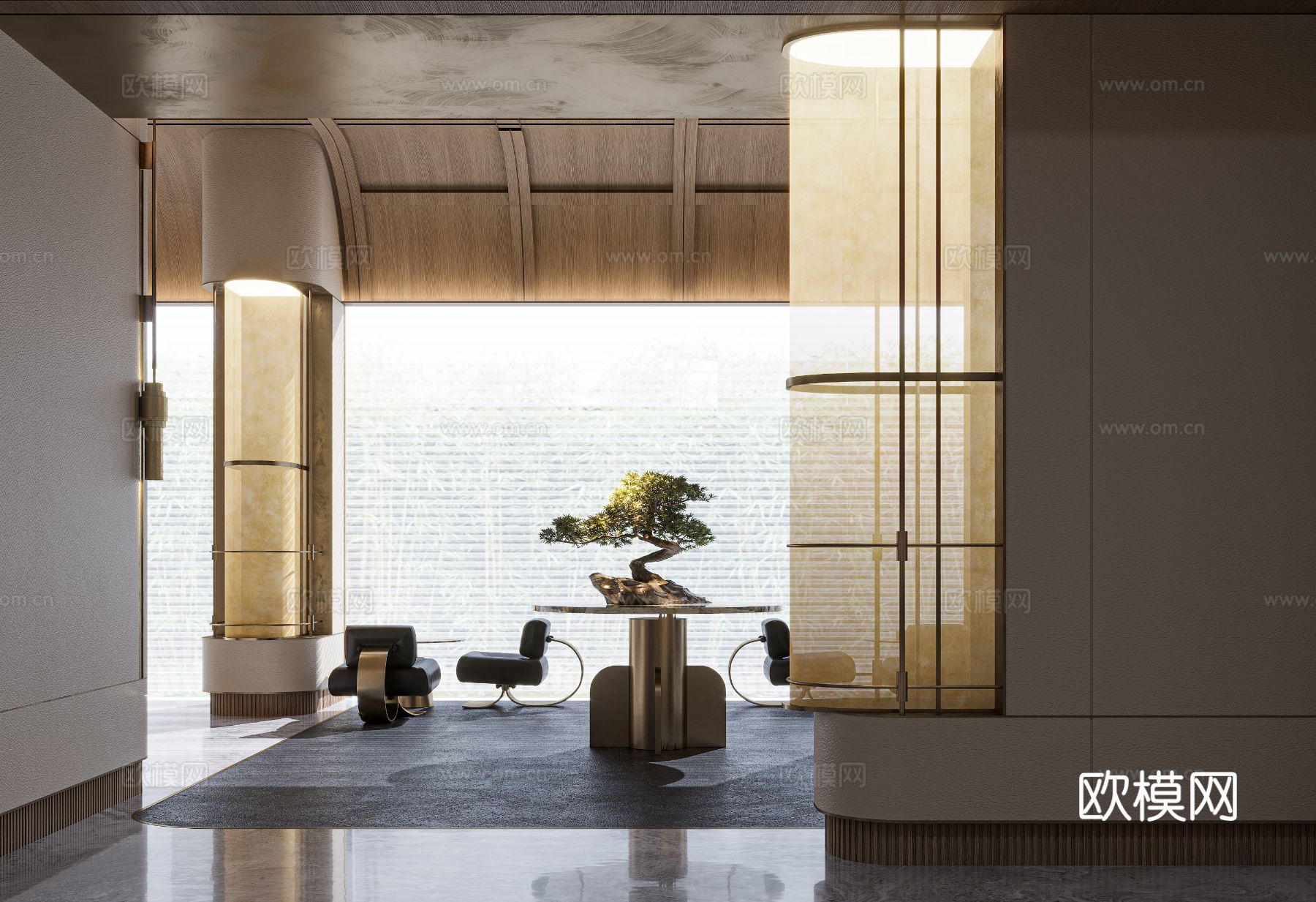 酒店大堂 民宿设计效果图下载（渲染图3）