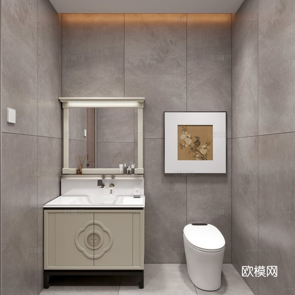 宋式新中式大平層家裝風(fēng)格效果圖下載(渲染圖7)