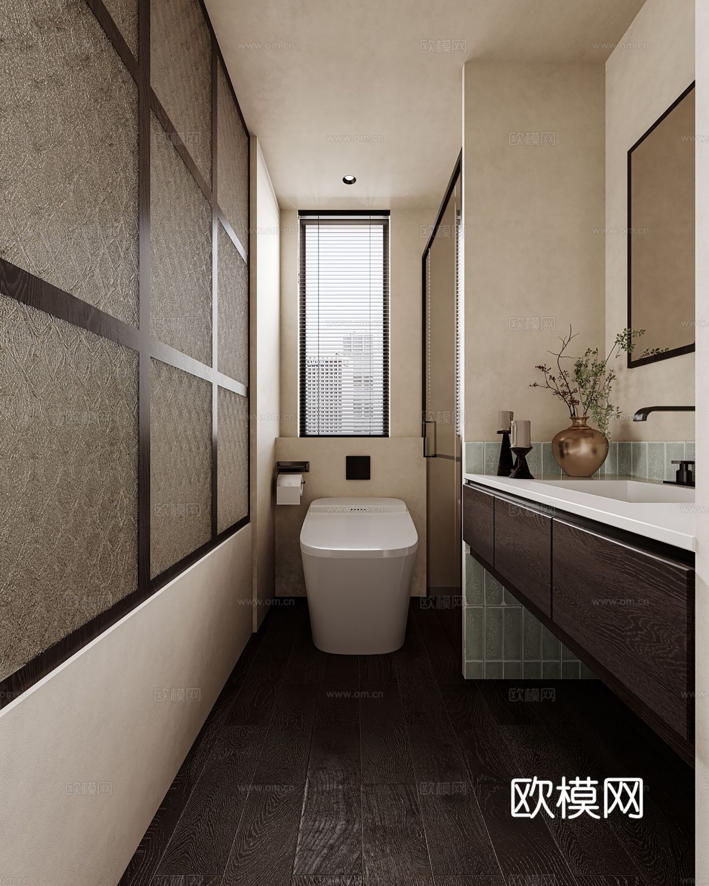 宋式新中式大平层家装风格效果图下载（渲染图8）