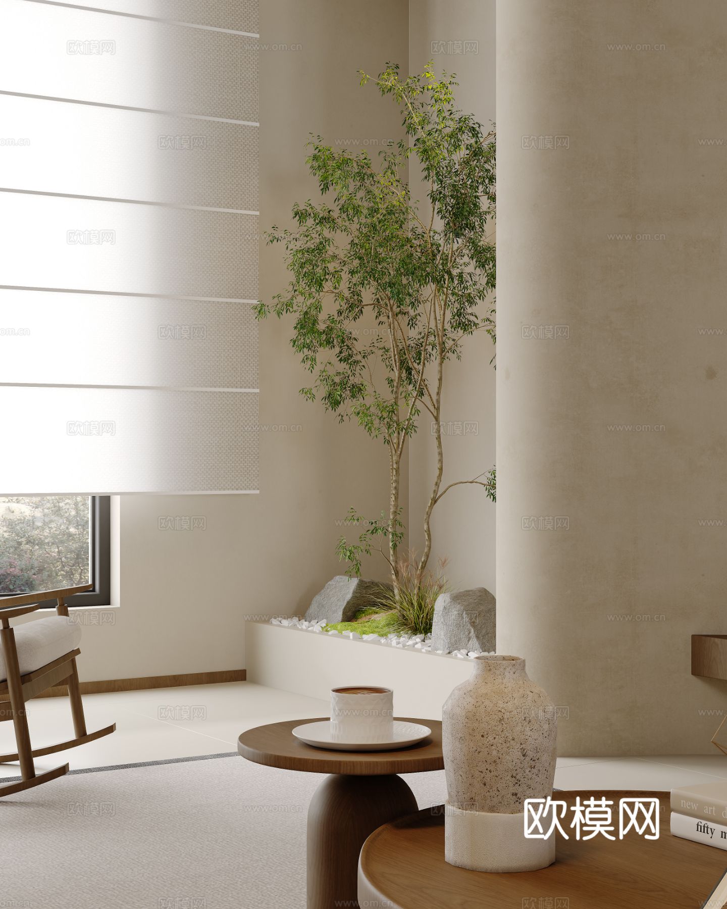 宋式新中式大平层家装风格效果图下载（渲染图7）