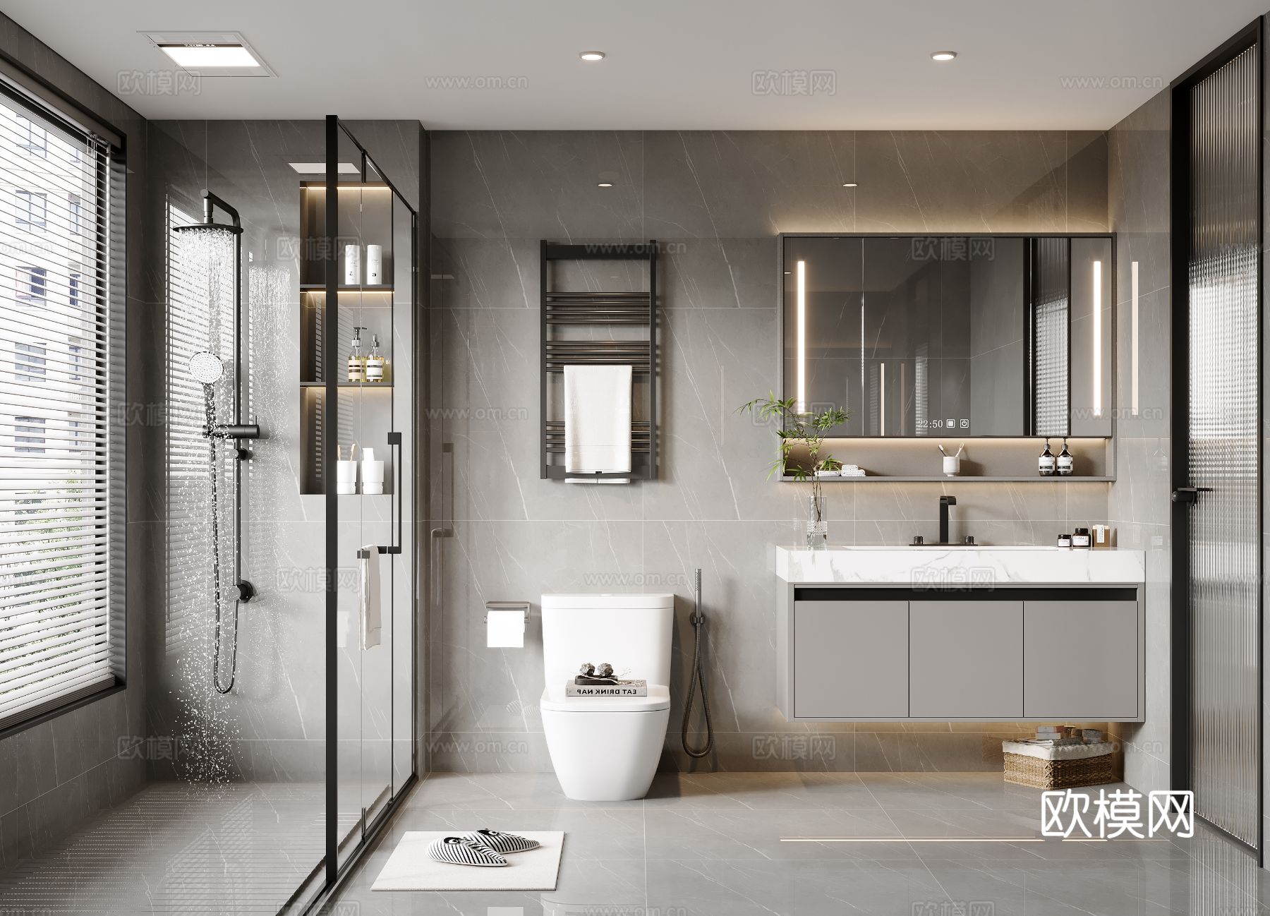 现代卫生间3d模型下载