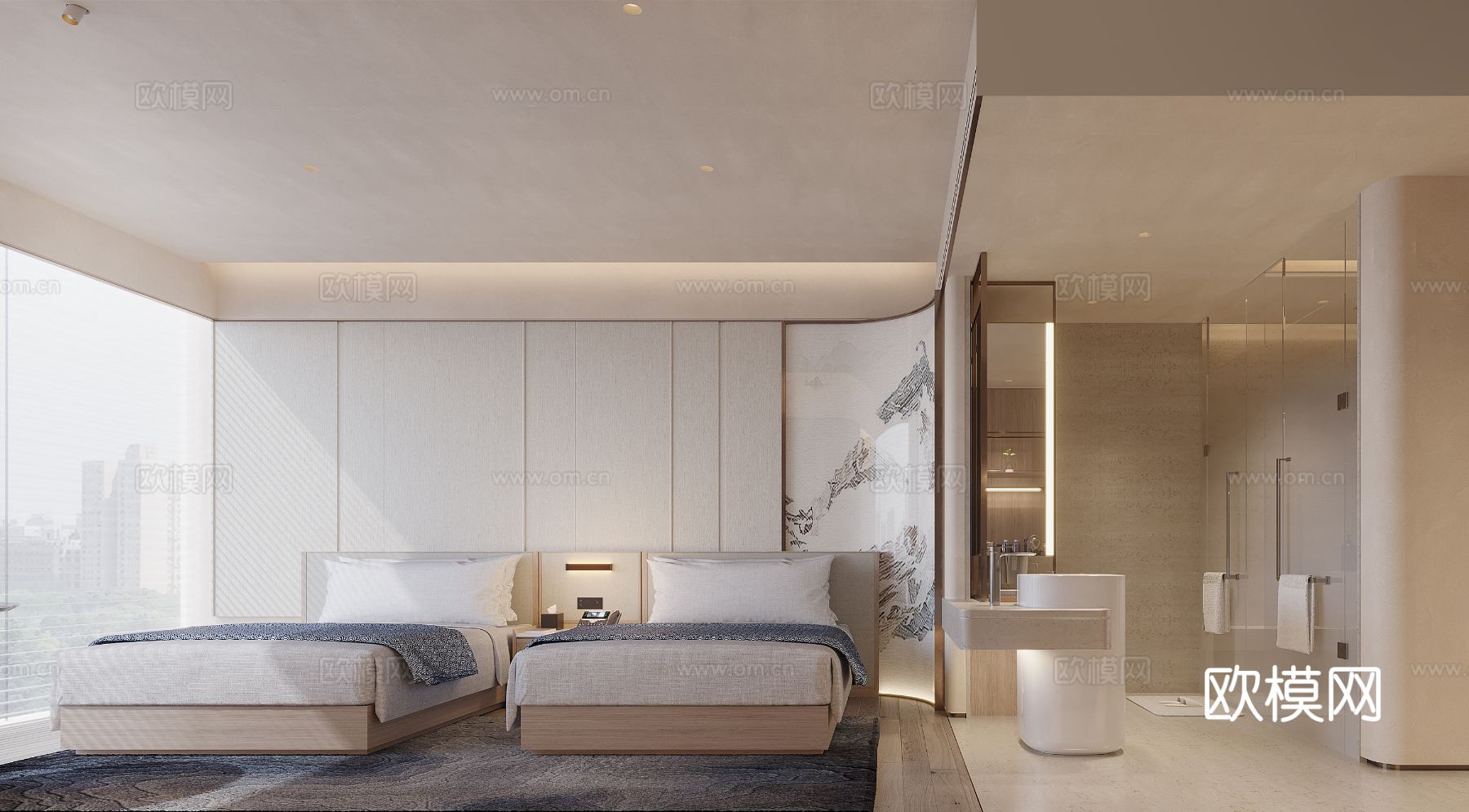 酒店大堂 民宿设计效果图下载（渲染图2）