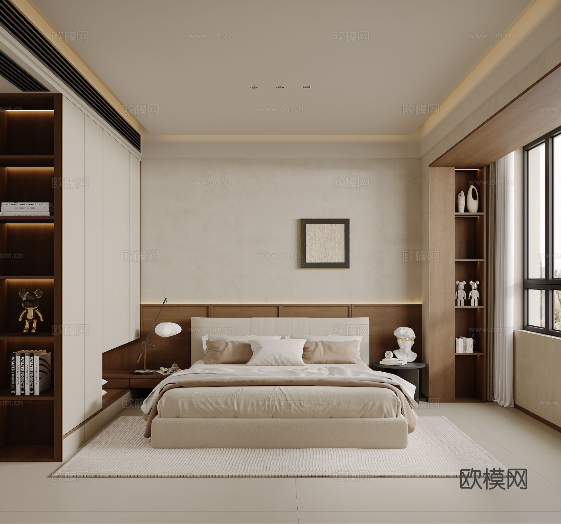 宋式新中式大平层家装风格效果图下载（渲染图9）