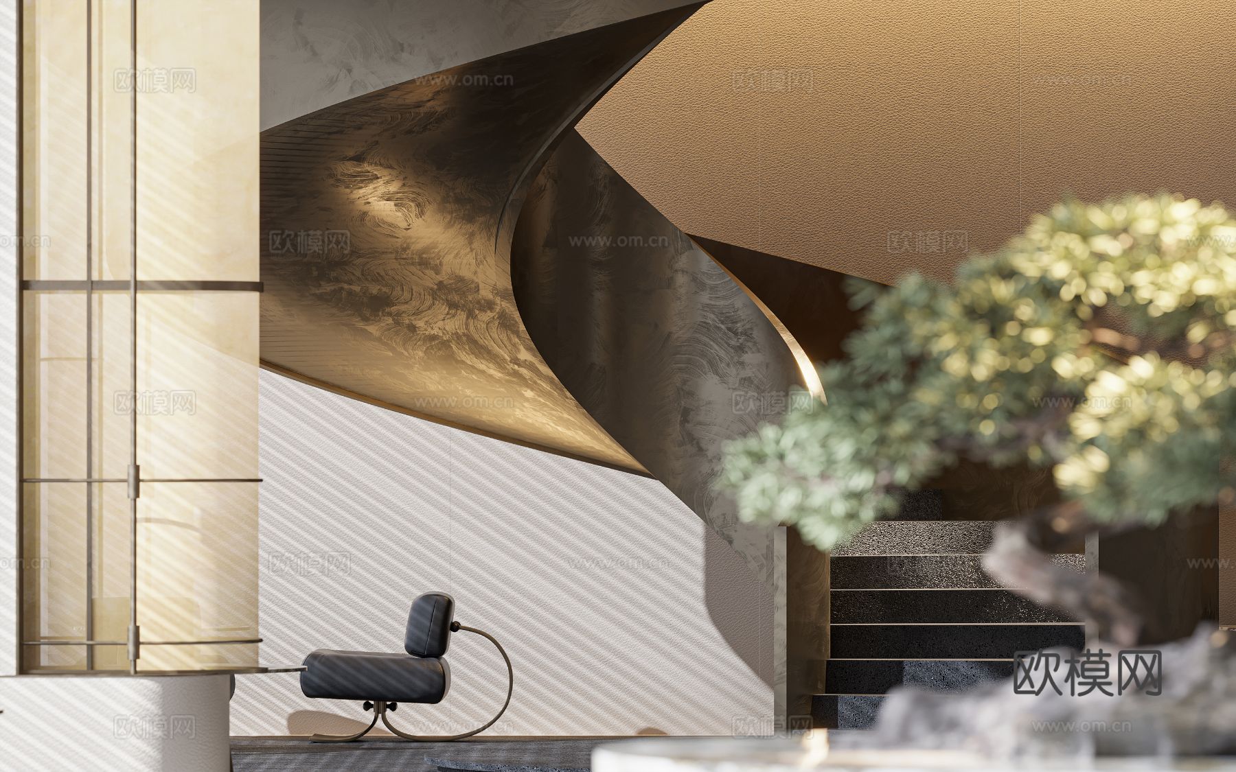 酒店大堂 民宿设计效果图下载（渲染图6）