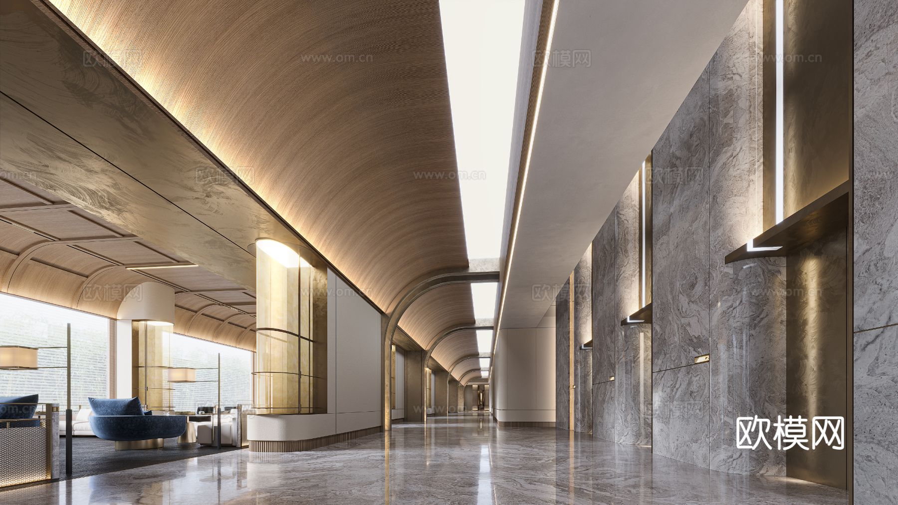 酒店大堂 民宿设计效果图下载（渲染图5）