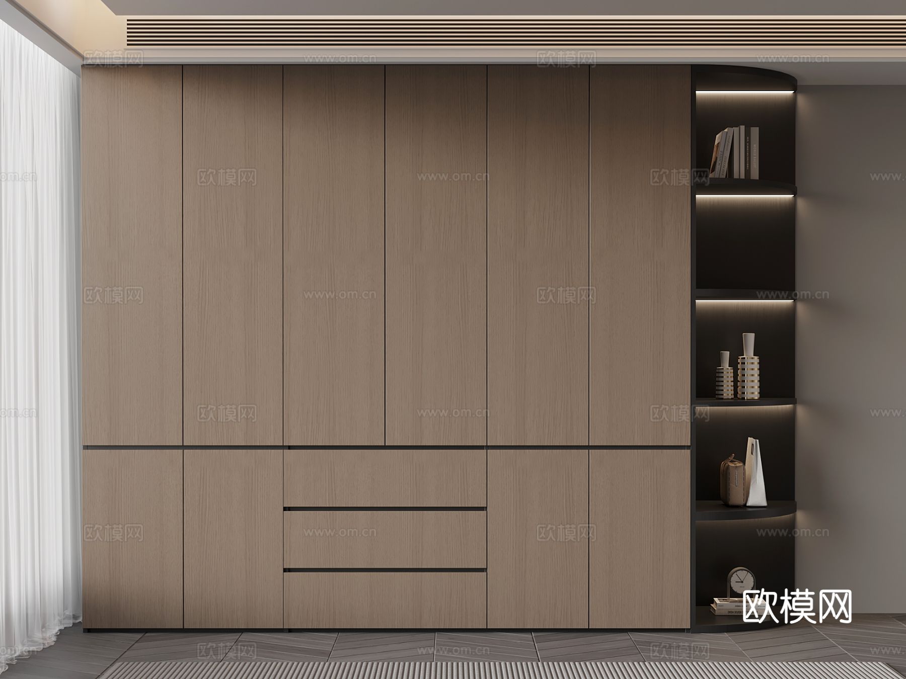 现代意式衣柜3d模型