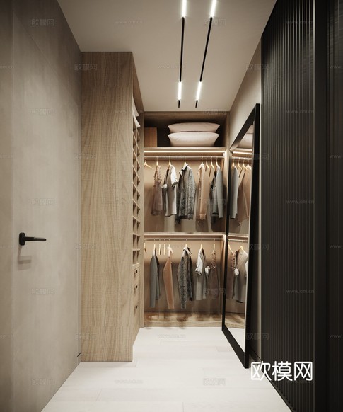 現(xiàn)代極簡大平層家裝 客廳臥室餐廳效果圖下載(渲染圖12)