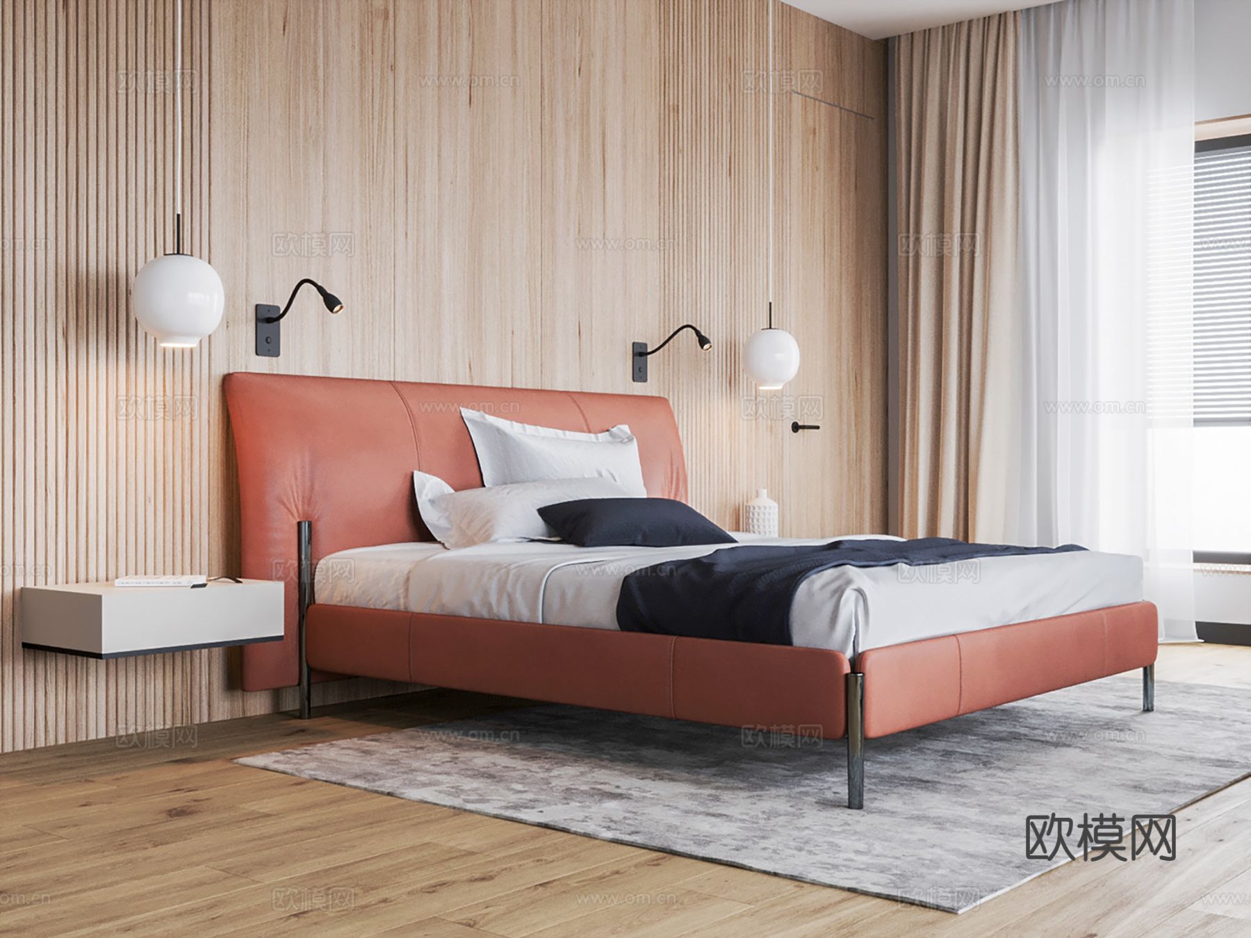 现代极简大平层家装设计 客厅卧室 餐厅 高级灰效果图下载（渲染图9）