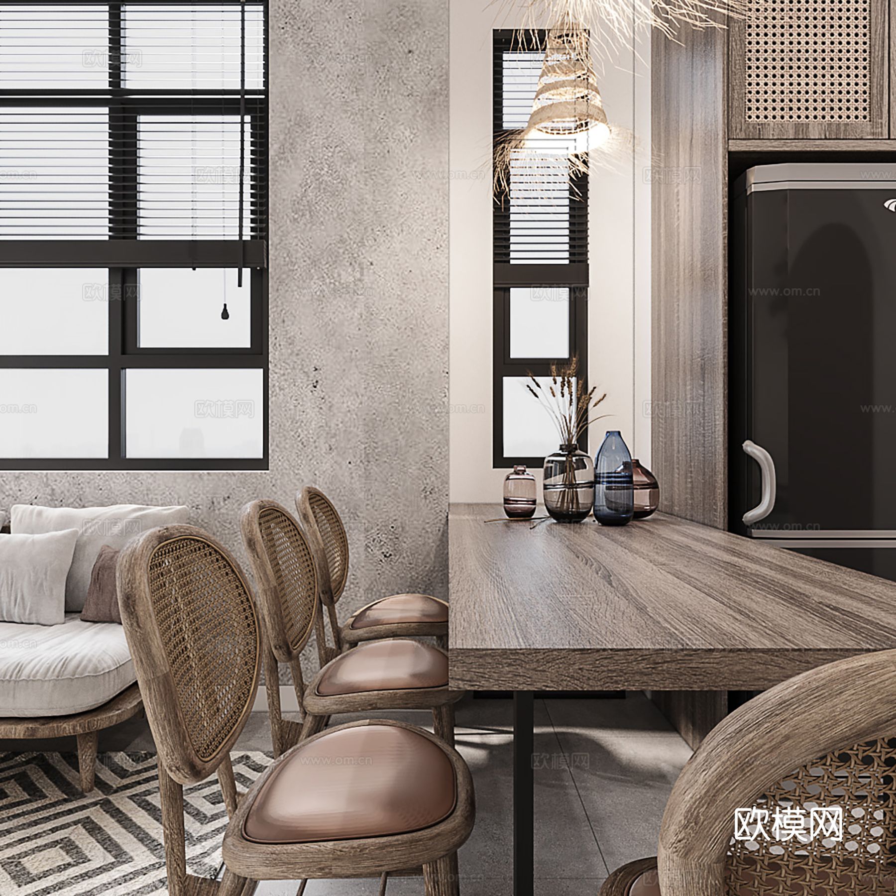 现代极简大平层家装设计 客厅卧室 餐厅 高级灰效果图下载（渲染图11）