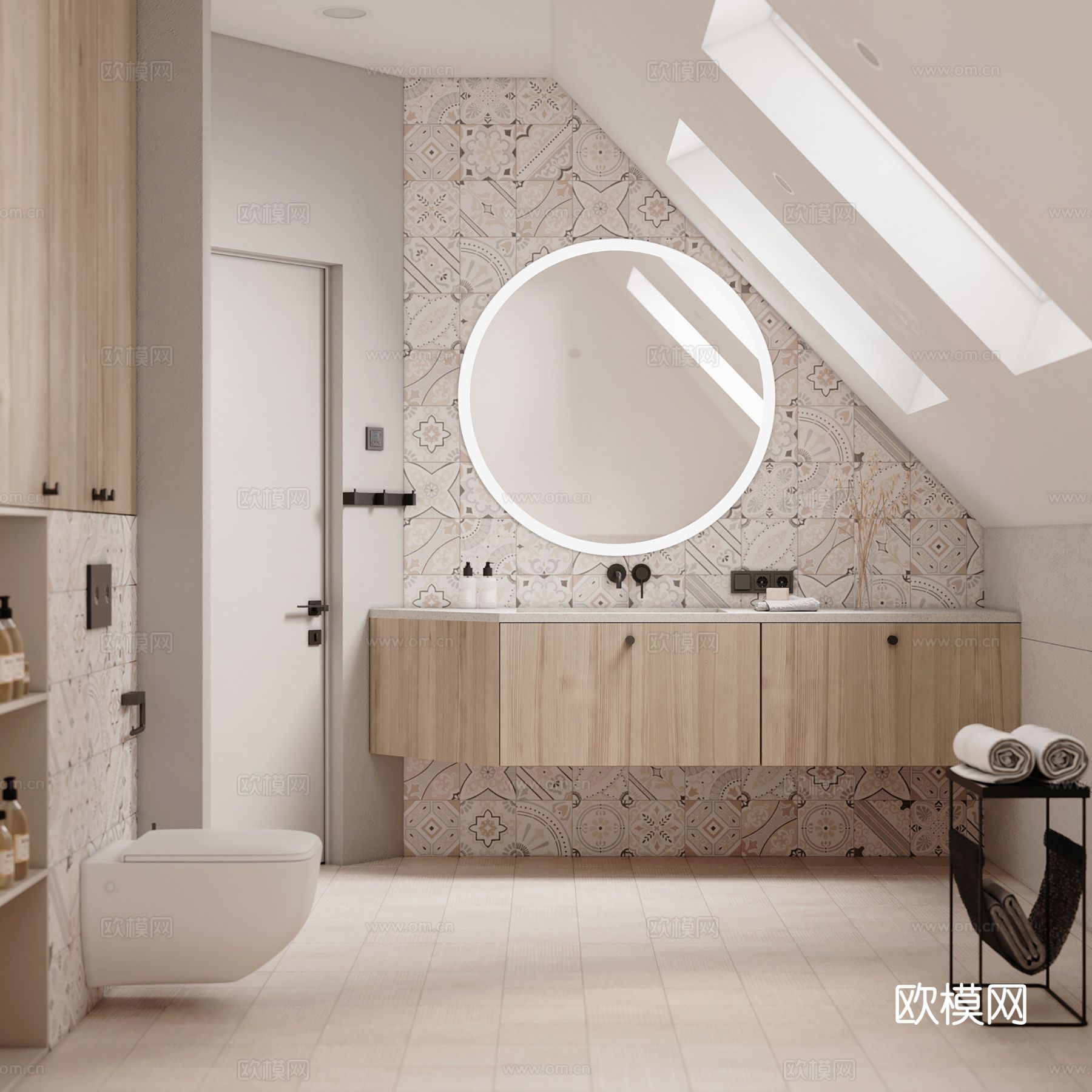 现代极简大平层家装设计 客厅卧室 餐厅 高级灰效果图下载（渲染图13）