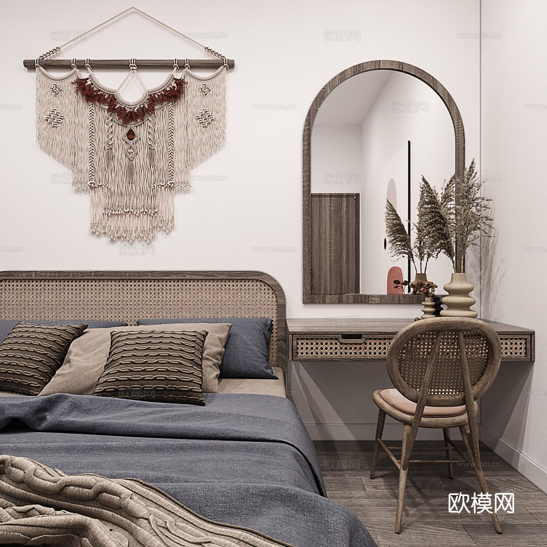 现代极简大平层家装设计 客厅卧室 餐厅 高级灰效果图下载（渲染图12）