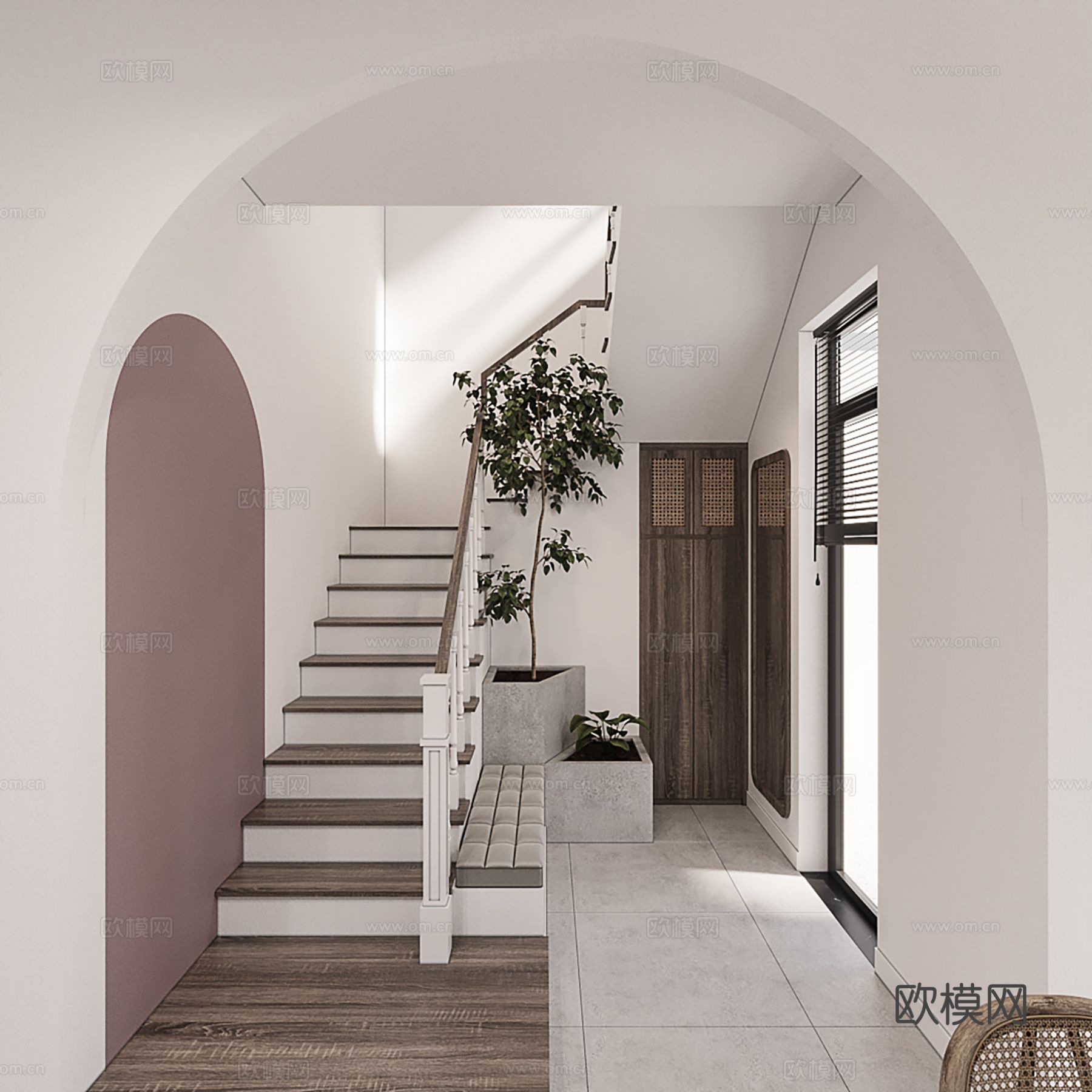 现代极简大平层家装设计 客厅卧室 餐厅 高级灰效果图下载（渲染图2）