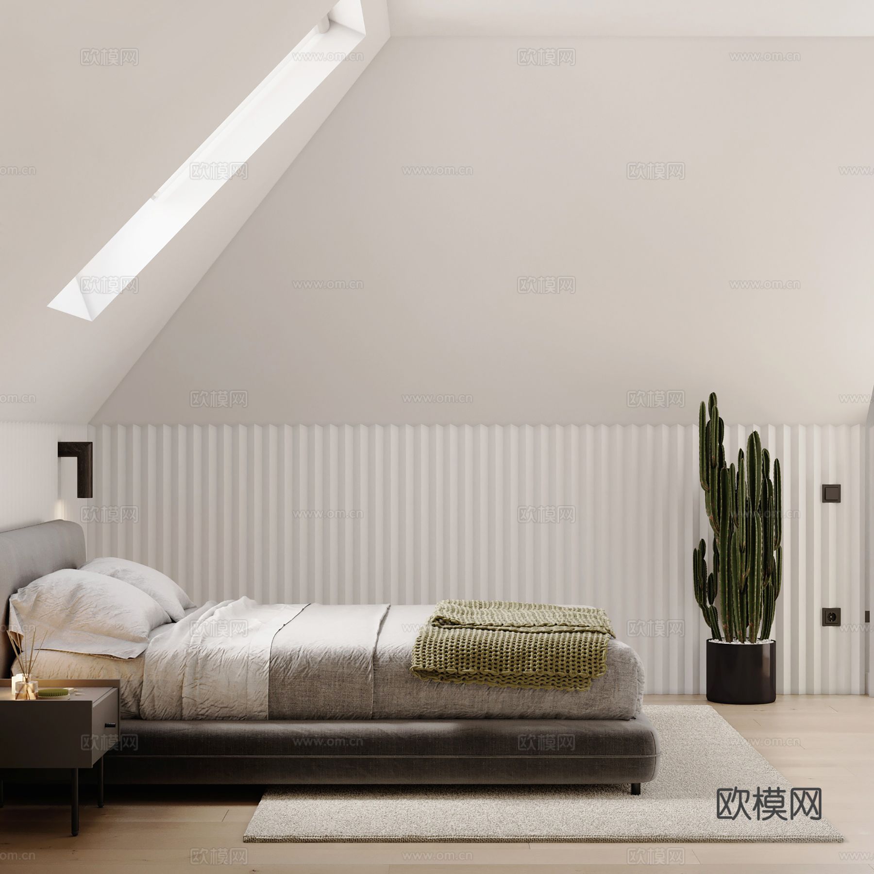 现代极简大平层家装设计 客厅卧室 餐厅 高级灰效果图下载（渲染图10）